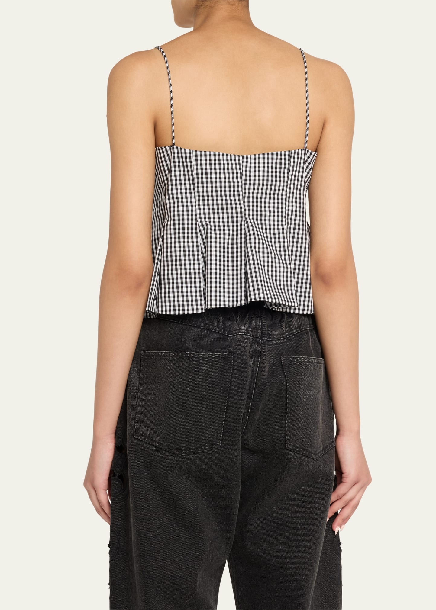 Neci Gingham Tie-Front Cami - 3