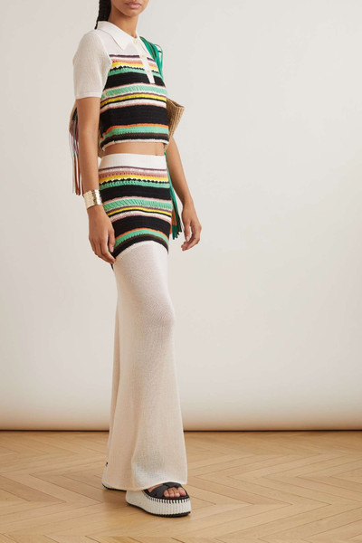 Chloé Striped crocheted wool-blend maxi skirt outlook