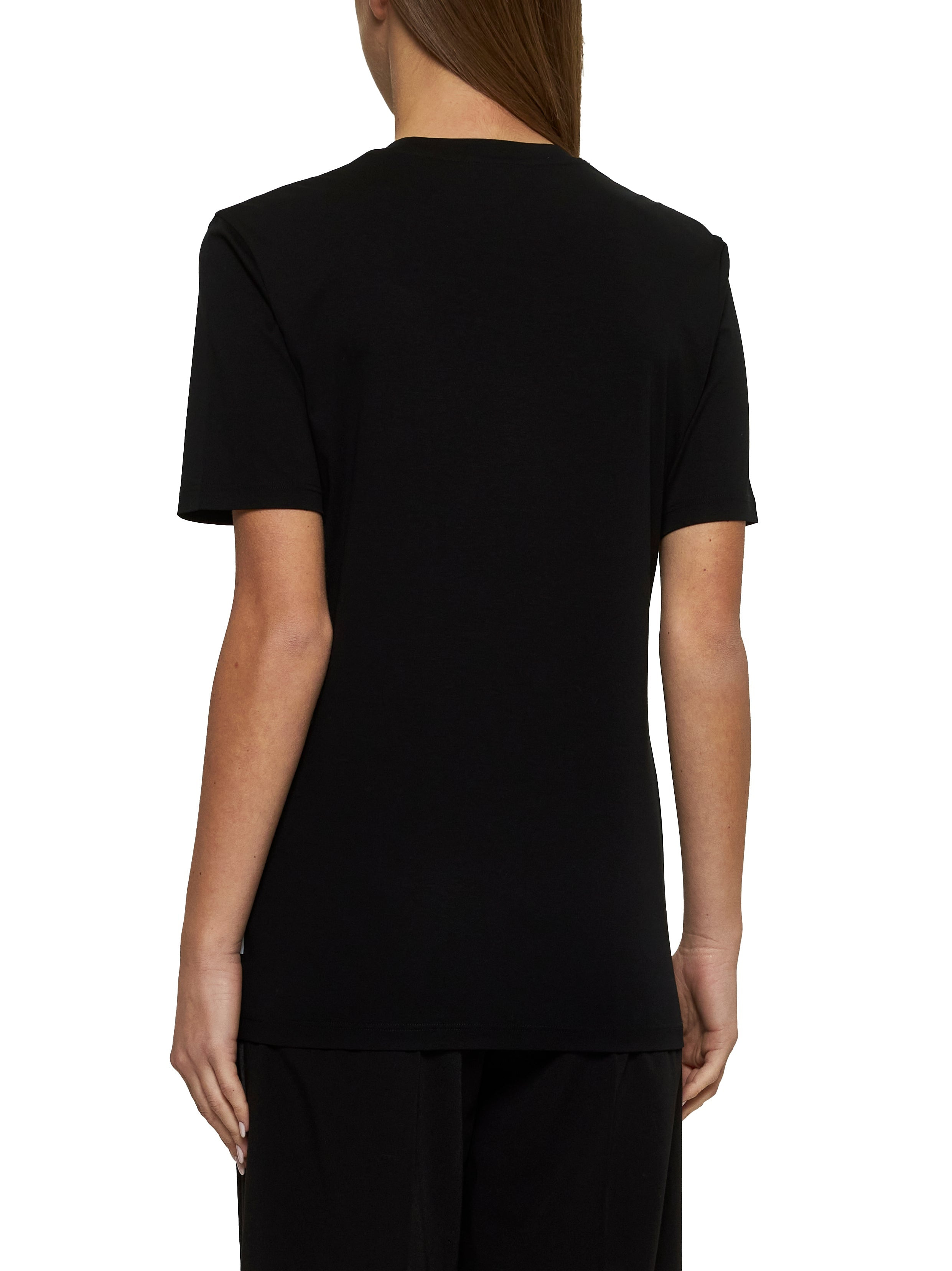 Jil Sander Women Black Cotton Jersey Crewneck T-Shirt - 3