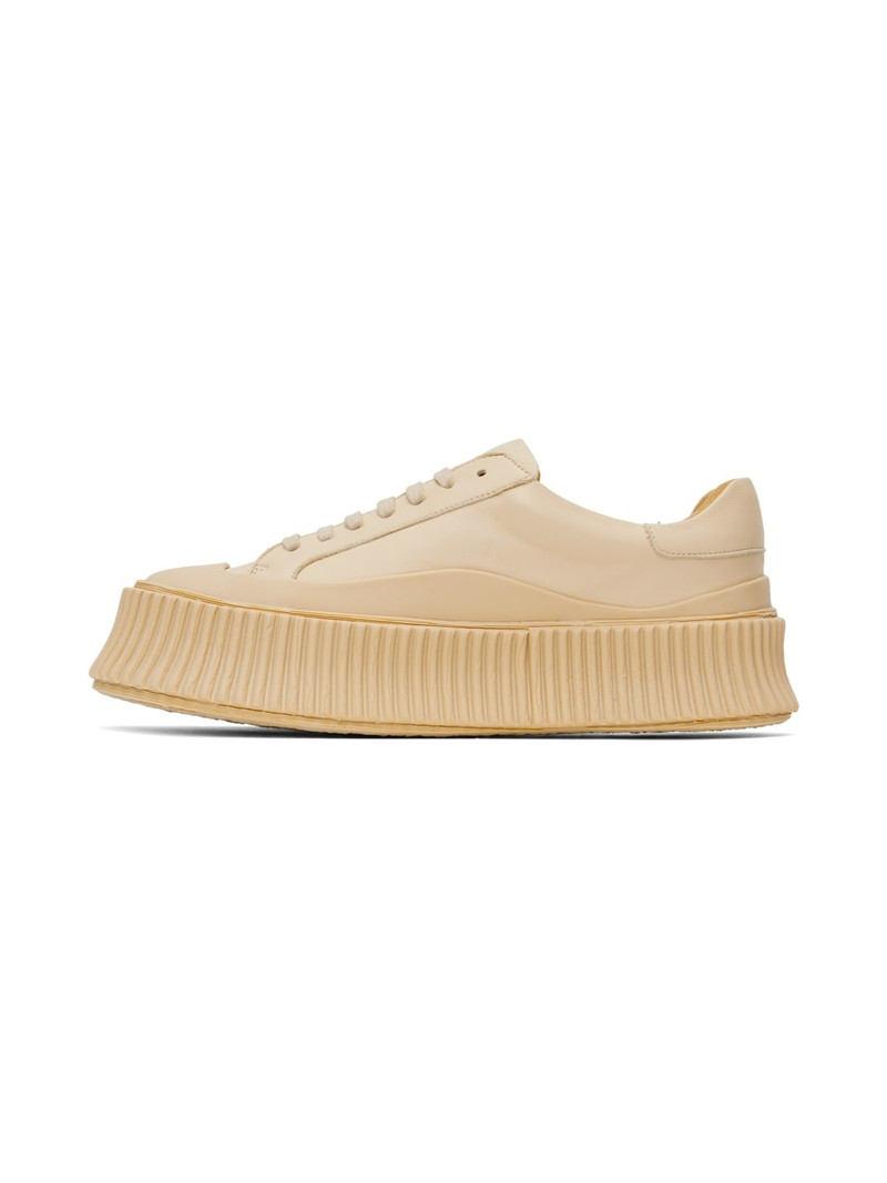 Beige Leather Sneakers 3