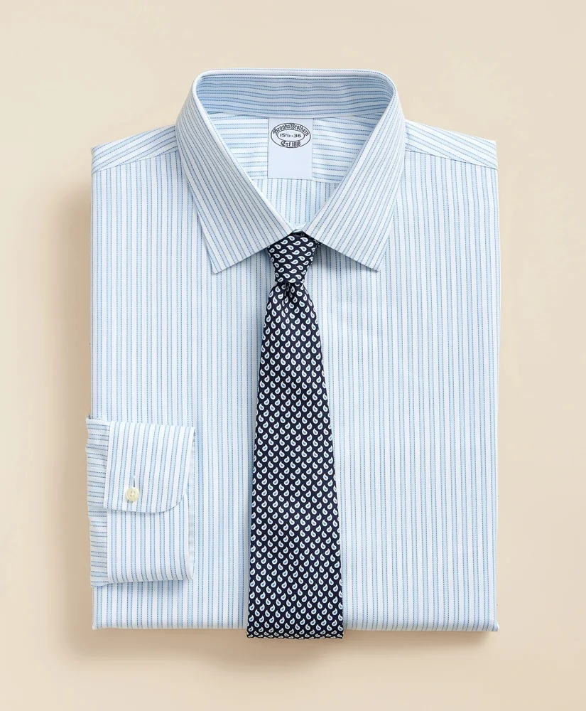 Stretch Supima® Cotton Non-Iron Royal Oxford Ainsley Collar, Outline Stripe Dress Shirt - 1