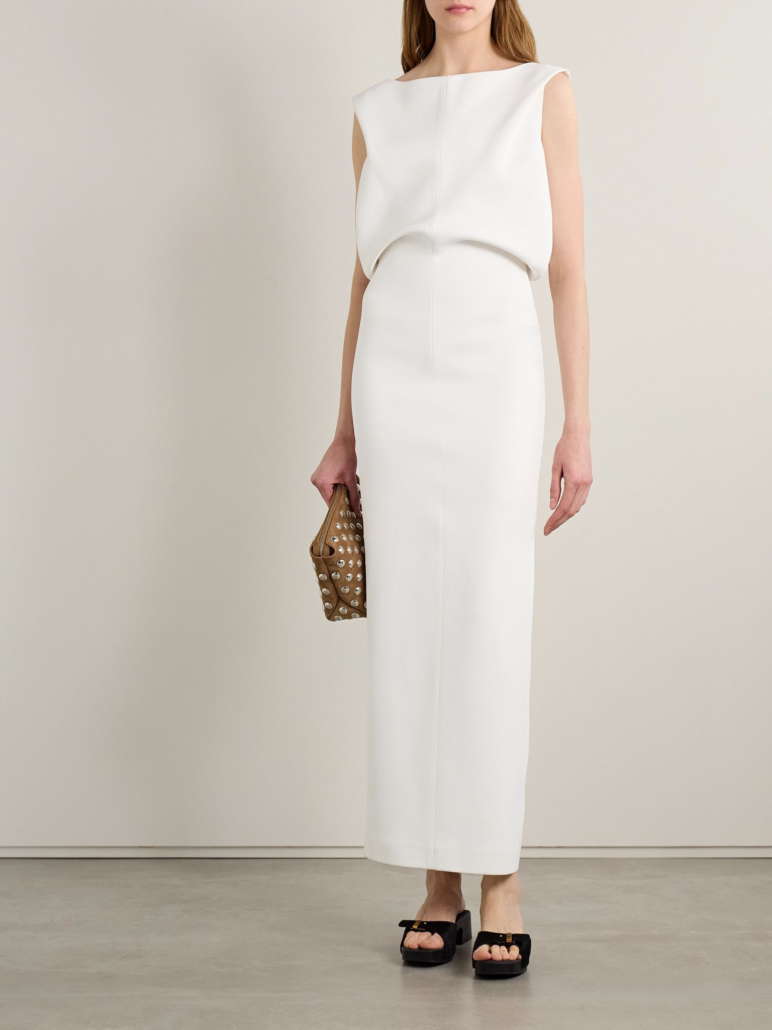 Terran satin-crepe maxi dress White - 2