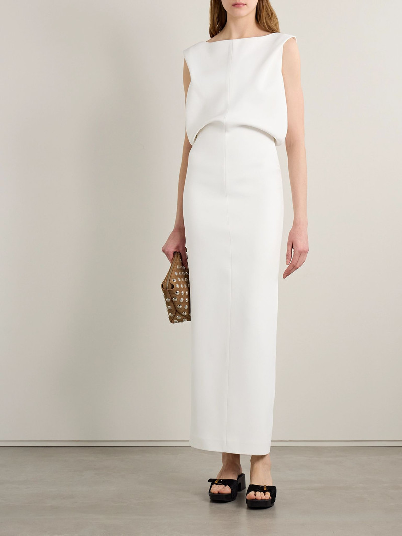 KHAITE Terran satin-crepe maxi dress White outlook