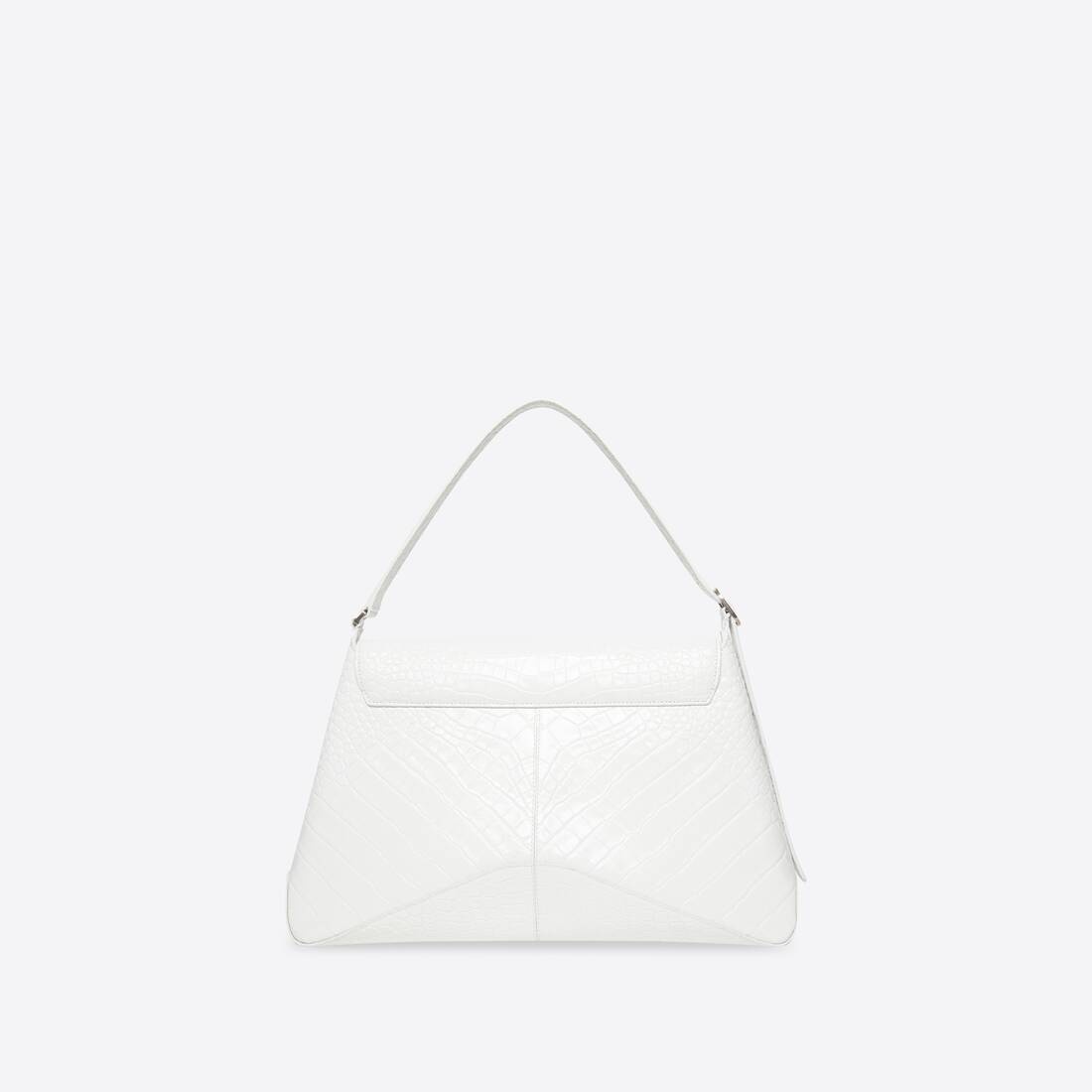 Women's Xx Xl Flap Bag Crocodile Embossed in White - 2