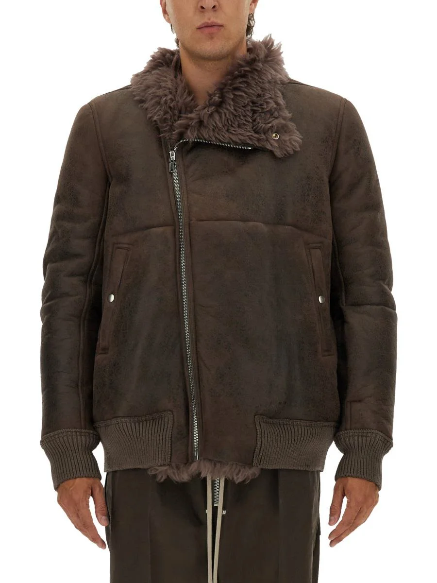 Rick Owens Leather Bomber Jacket - 1