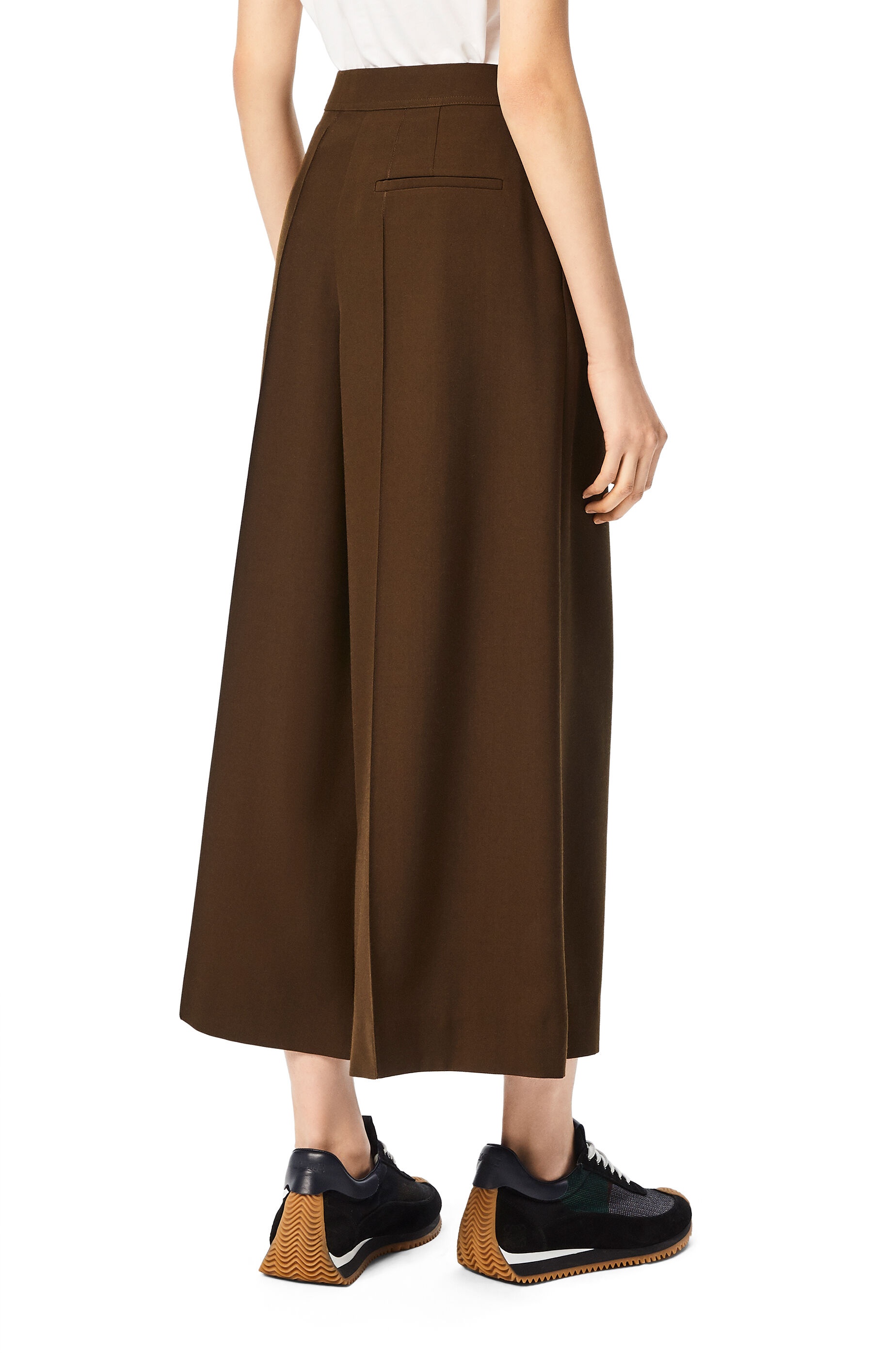 Cropped pleated trousers in wool and silk - 4