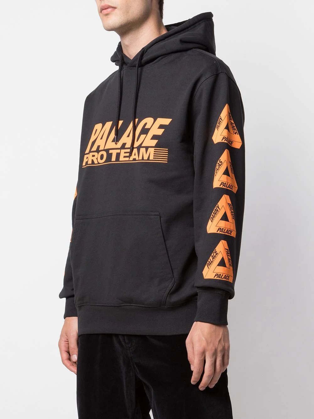 logo print drawstring hoodie - 3