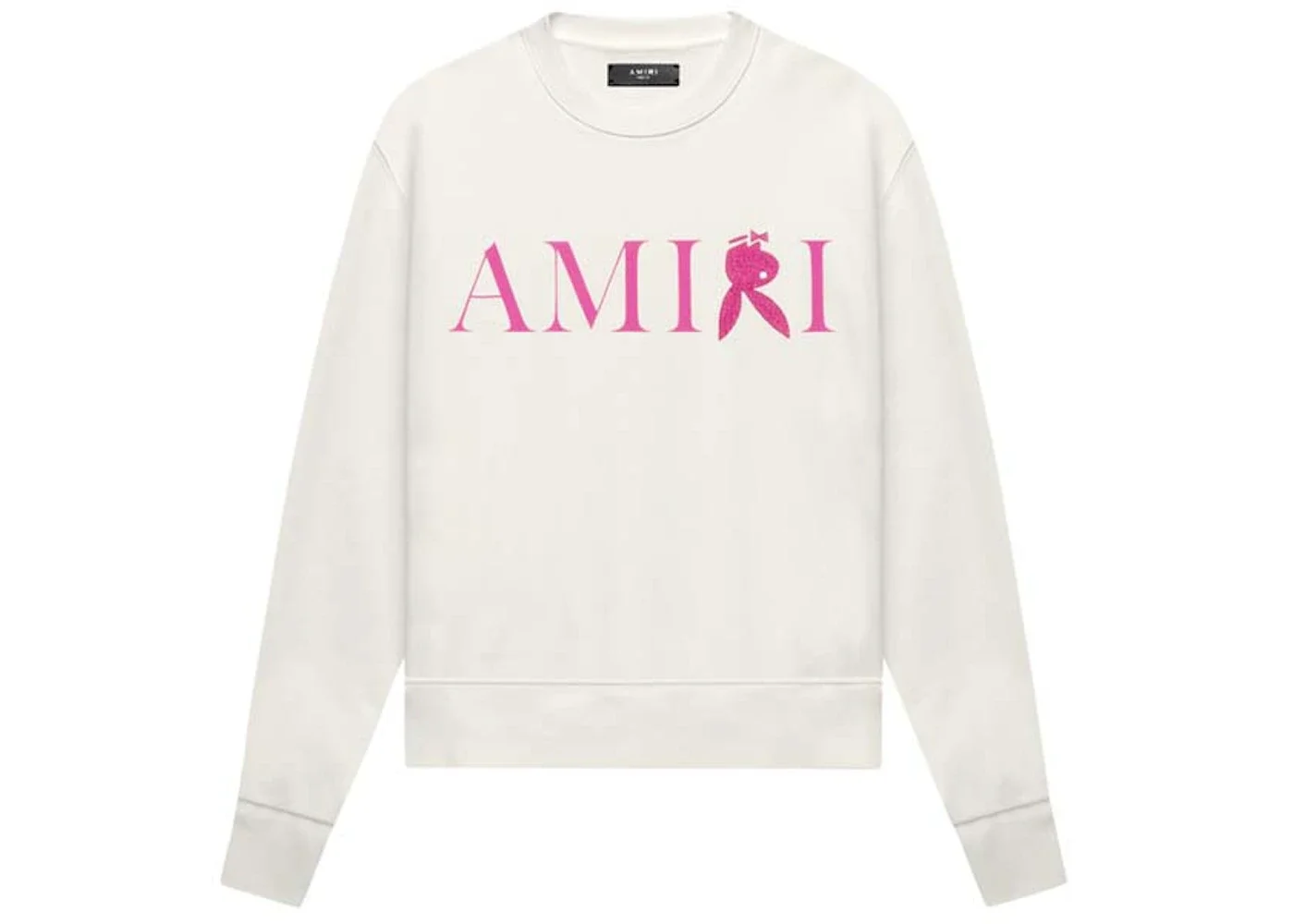 AMIRI Reverse Bunny Crewneck Blanc/Peacock - 1