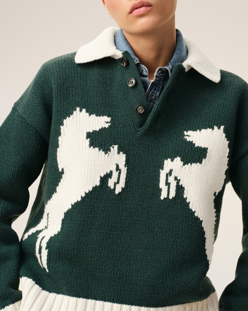 GREEN WOOL POLO 4