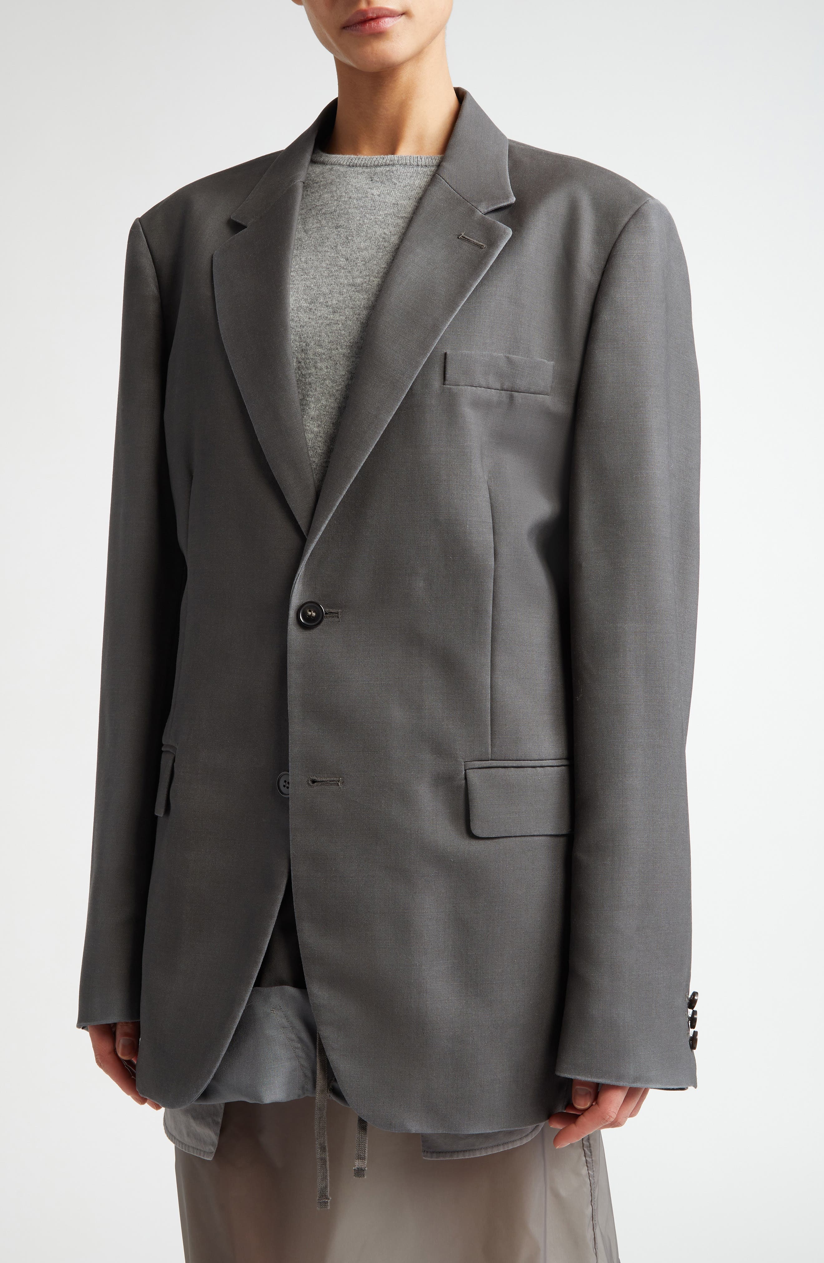 Maison Margiela Mohair & Wool Suit Jacket in Dark Taupe at Nordstrom - 5