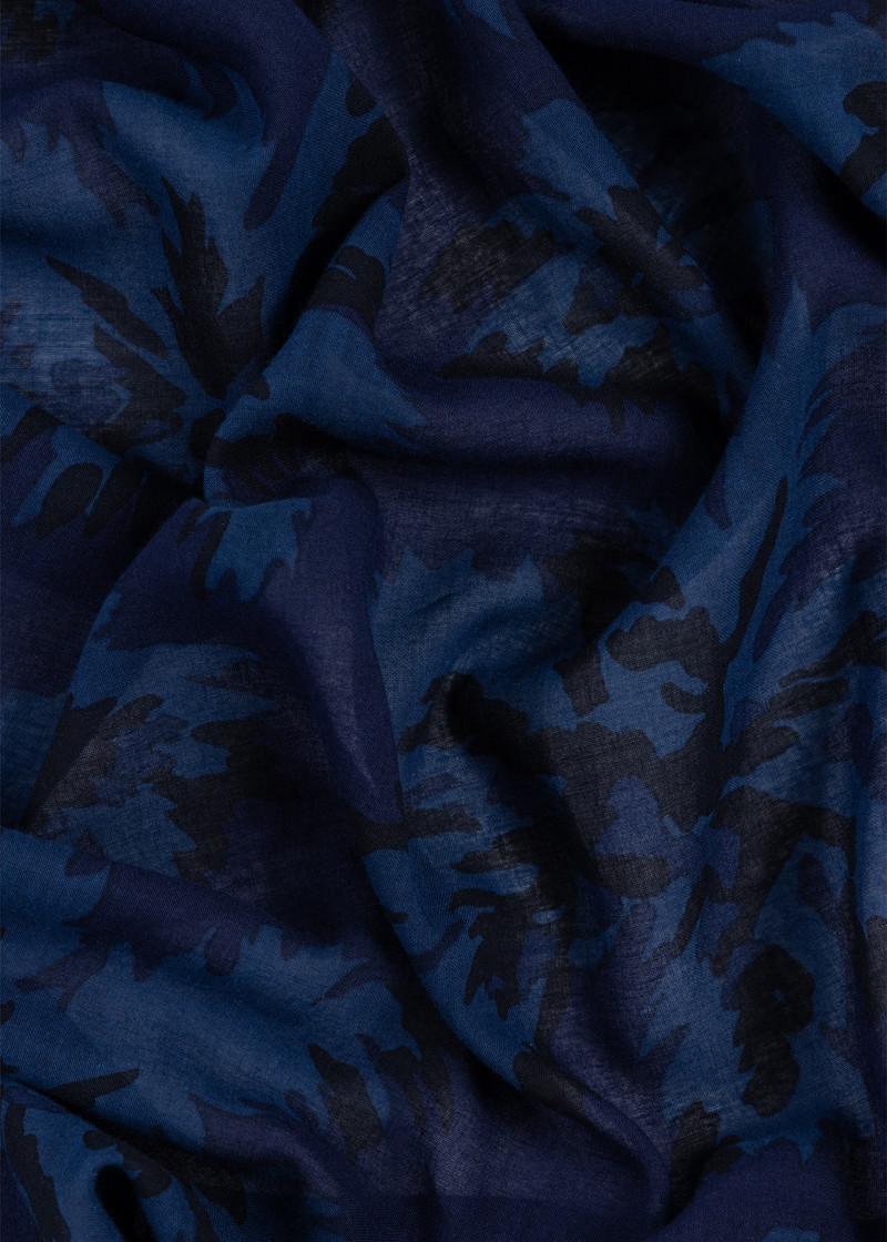 Blue Cotton 'Palm Burst' Scarf 3