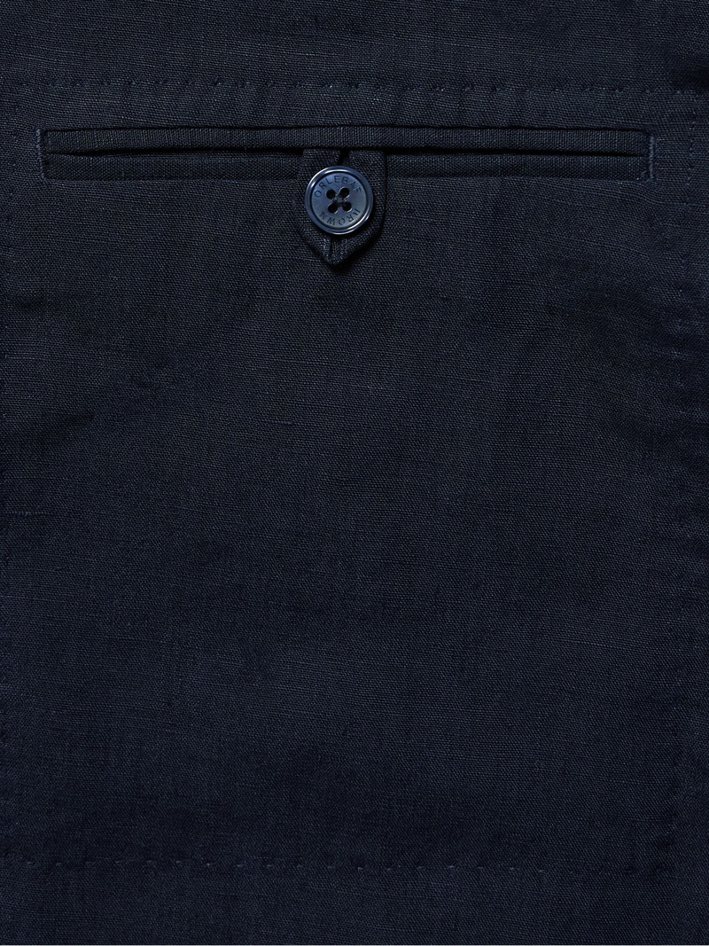 Garret Unstructured Linen Suit Jacket Navy 6