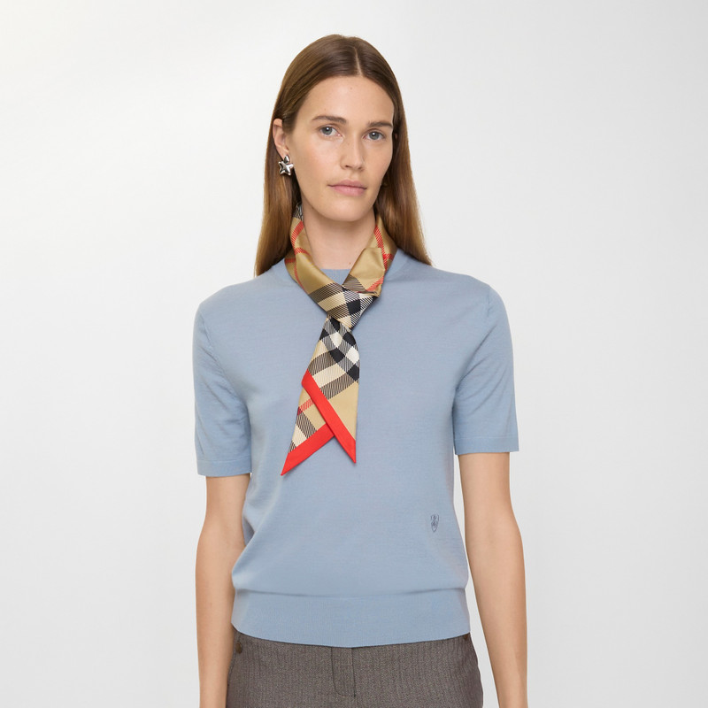직사각형 check-pattern 실크 scarf 3