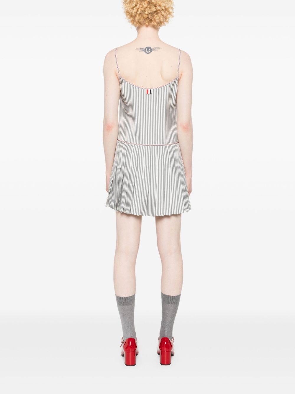 striped pleated minidress - 4