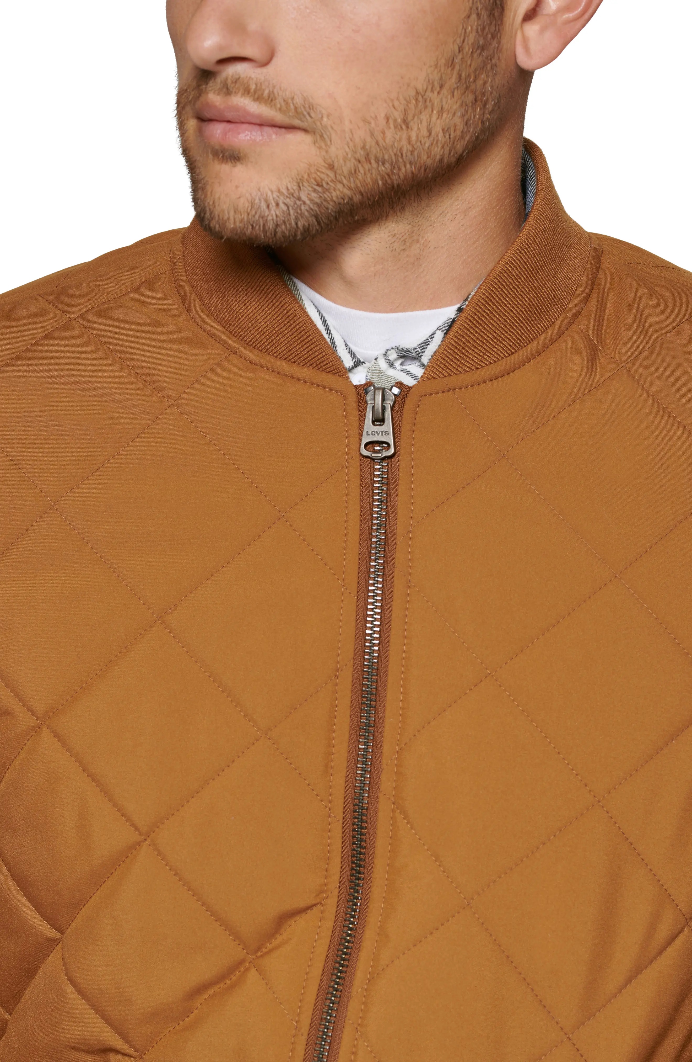 Diamond Quilted Bomber Jacket - 4