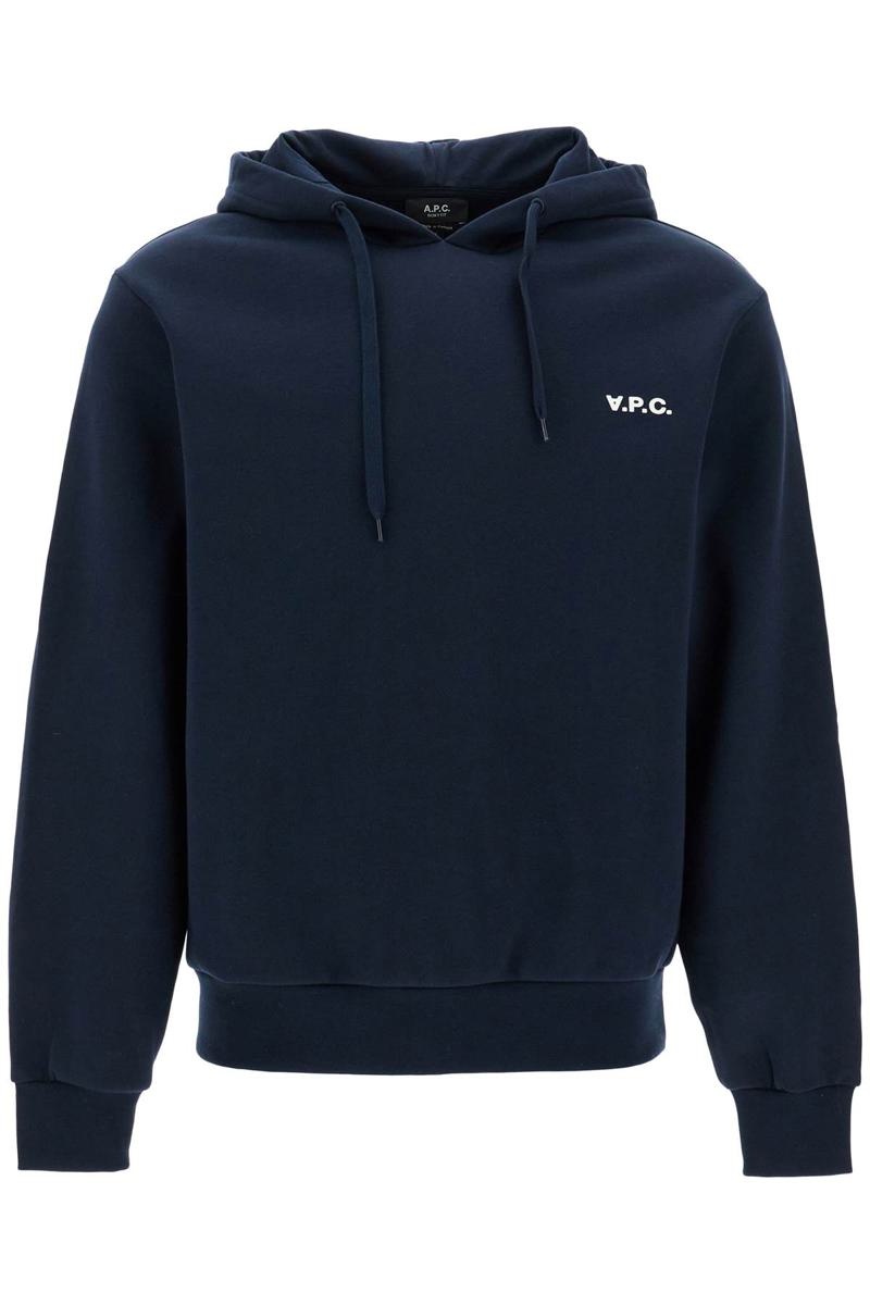 A.P.C. HOODED SWEATSHIRT WITH FLOCKED - 1