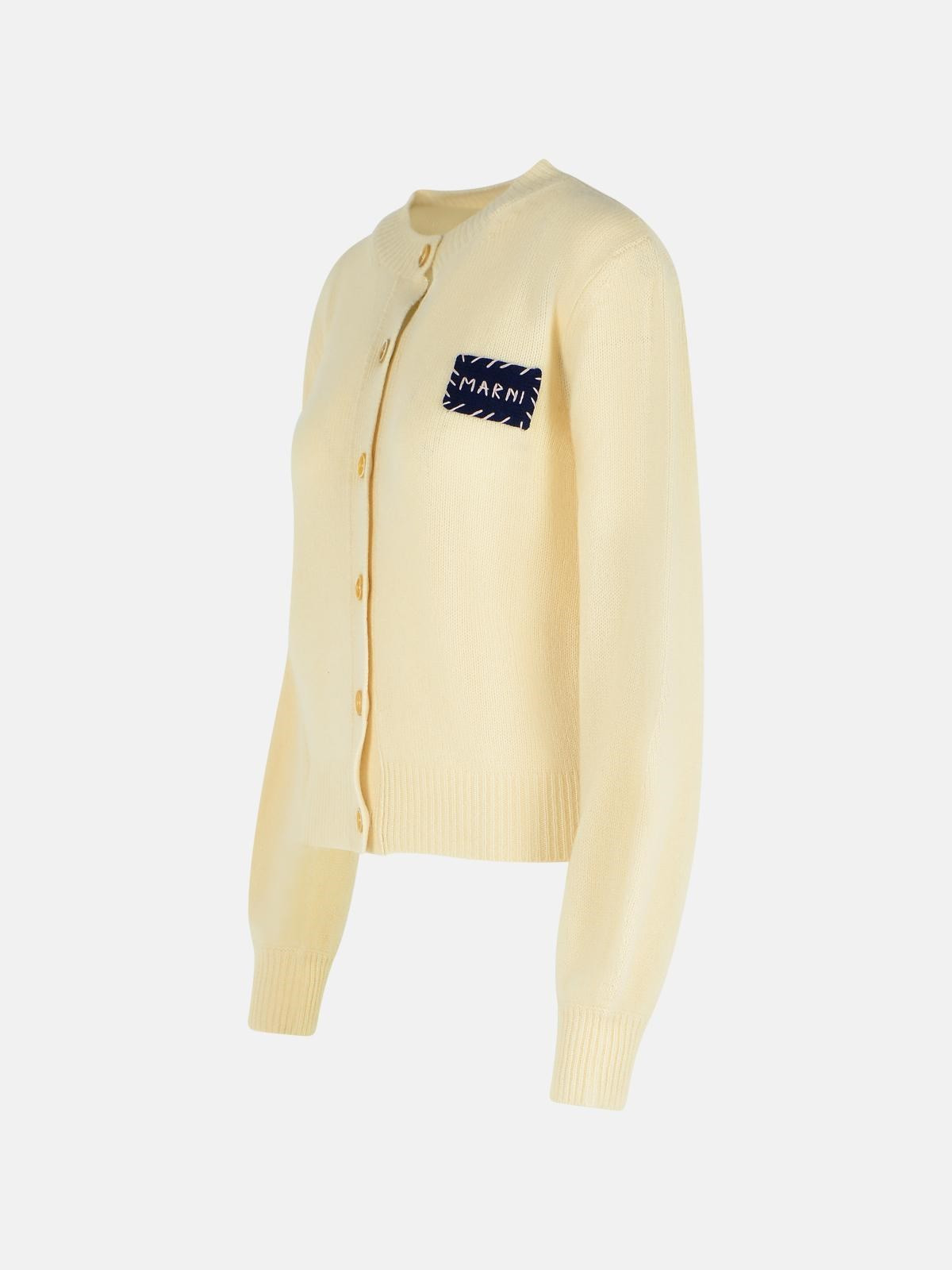 IVORY CASHMERE CARDIGAN - 2