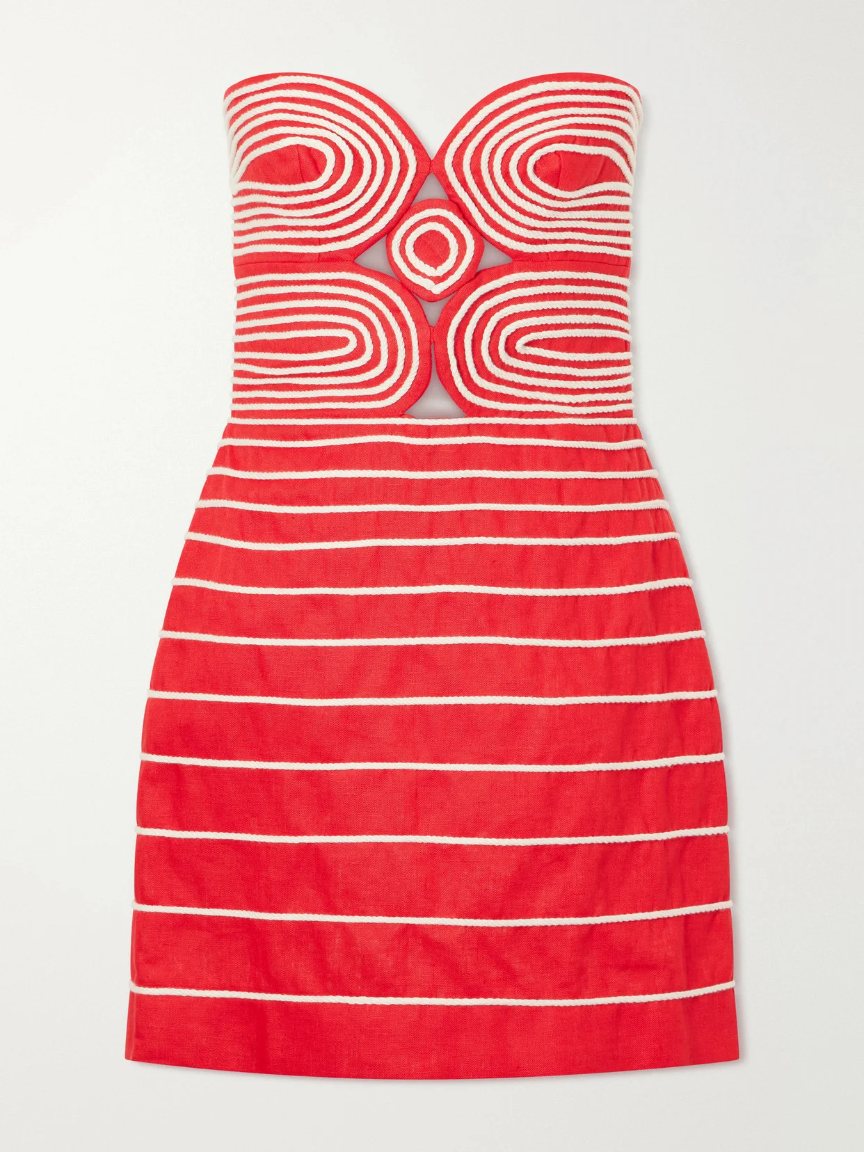 Muy Poetica Cut-out Embroidered Linen Mini Dress - 1