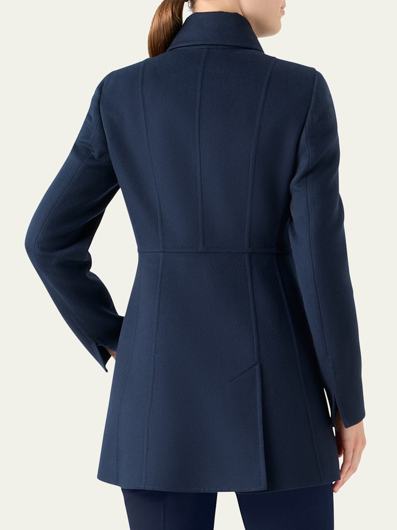 Iva Double-Breasted Wool Redingote Coat 3