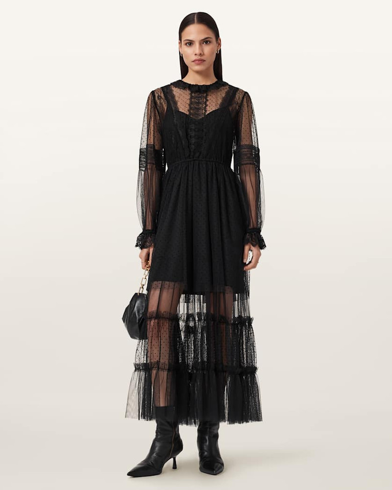 ALLSAINTS NITA MESH MAXI DRESS outlook