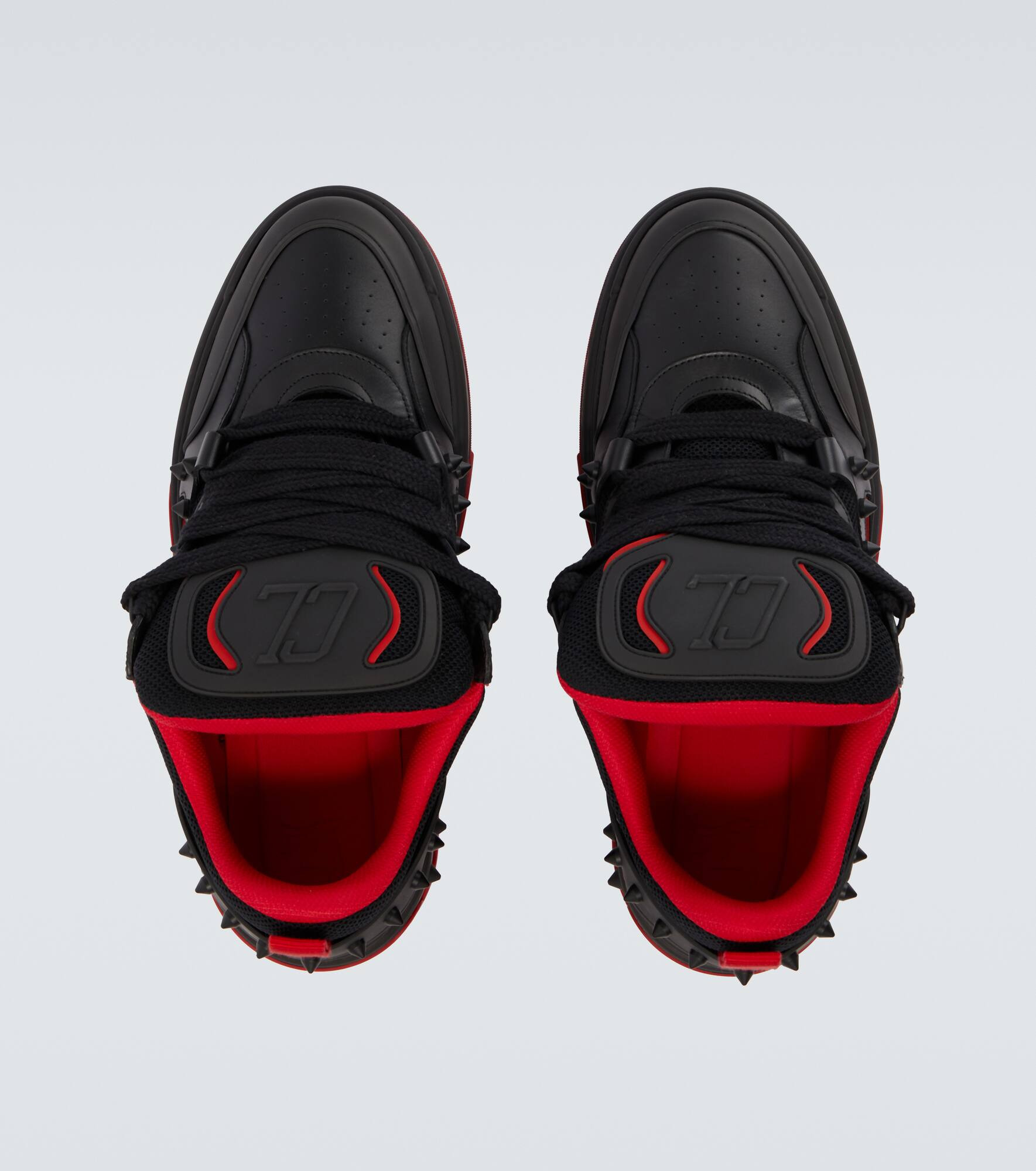 Astroskate spiked leather-trimmed sneakers - 4