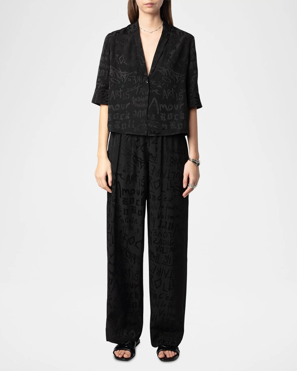 Pin Manifesto Silk Trousers - 1