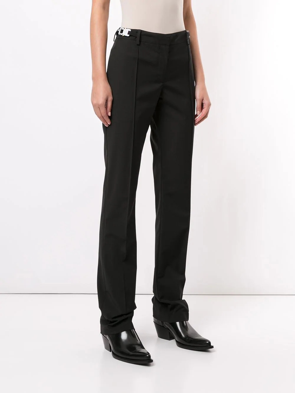 pintuck straight-leg trousers - 3