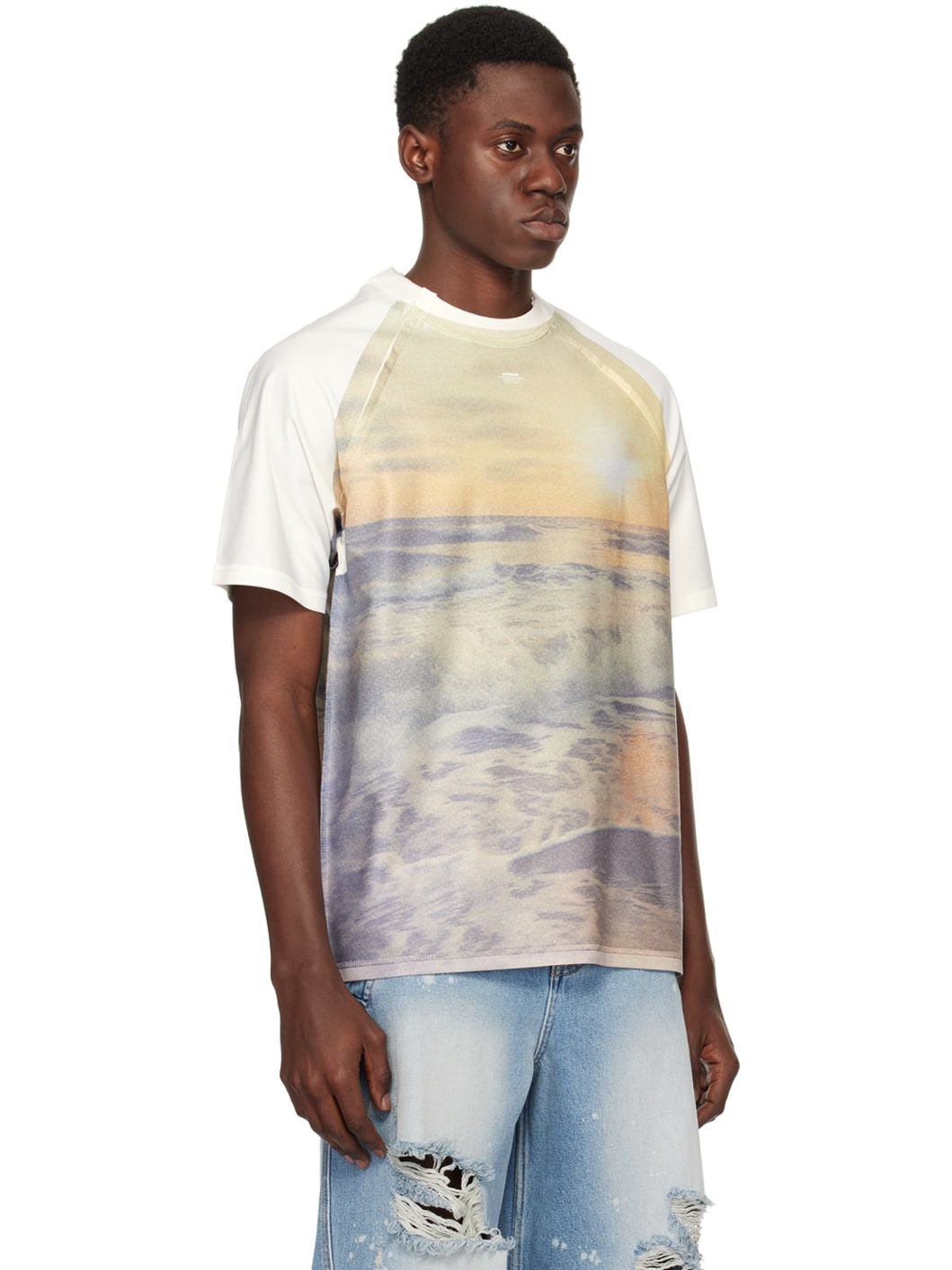 Yellow & Off-White Print T-Shirt - 2