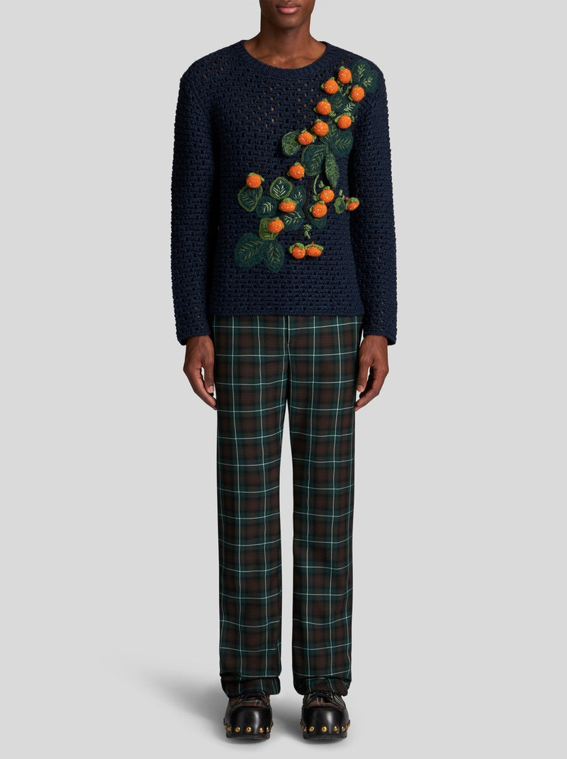 Etro TRICOT ROUND NECK JUMPER WITH FLOWERS outlook