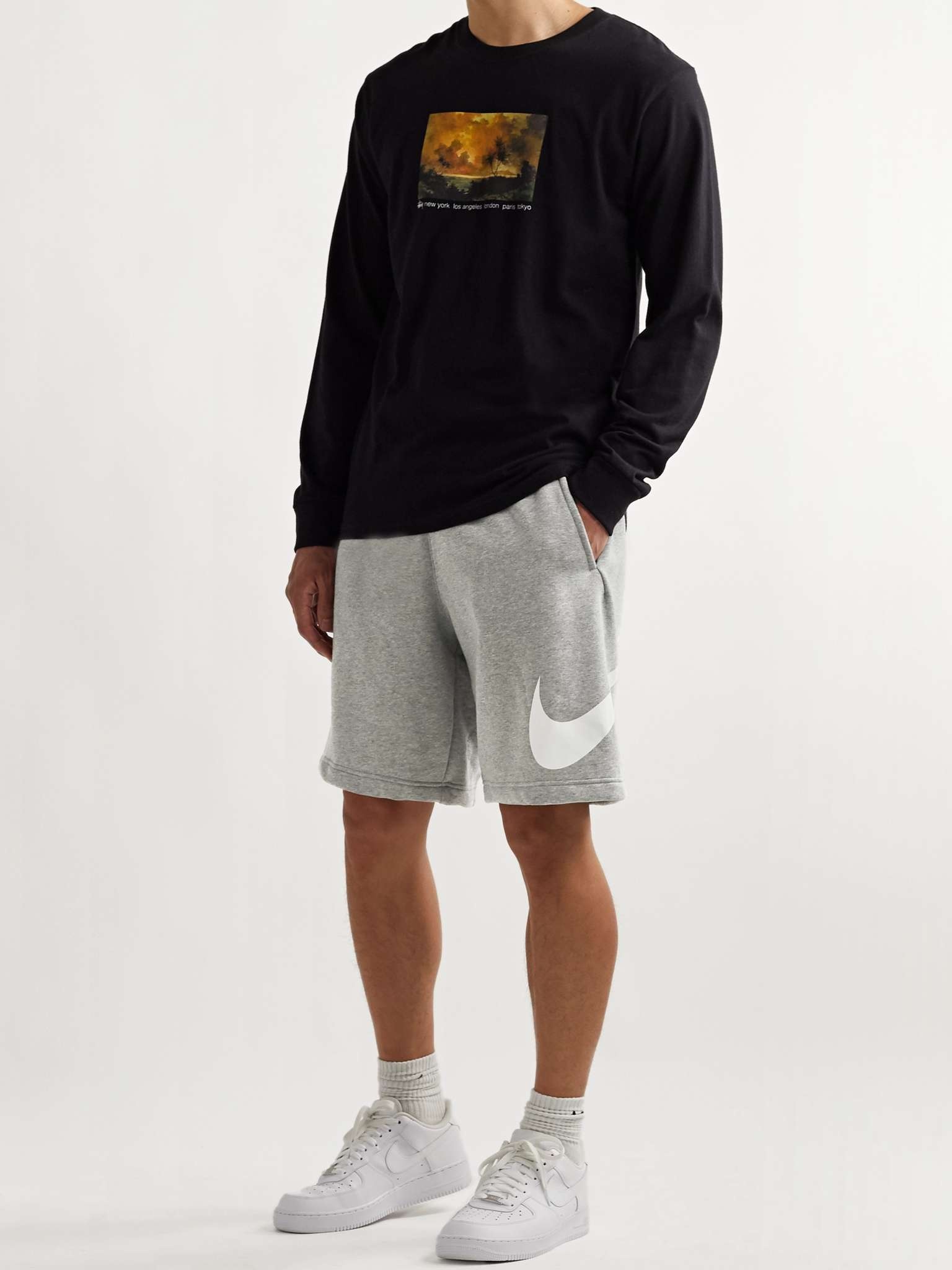 Logo-Print Fleece-Back Cotton-Blend Jersey Shorts - 2