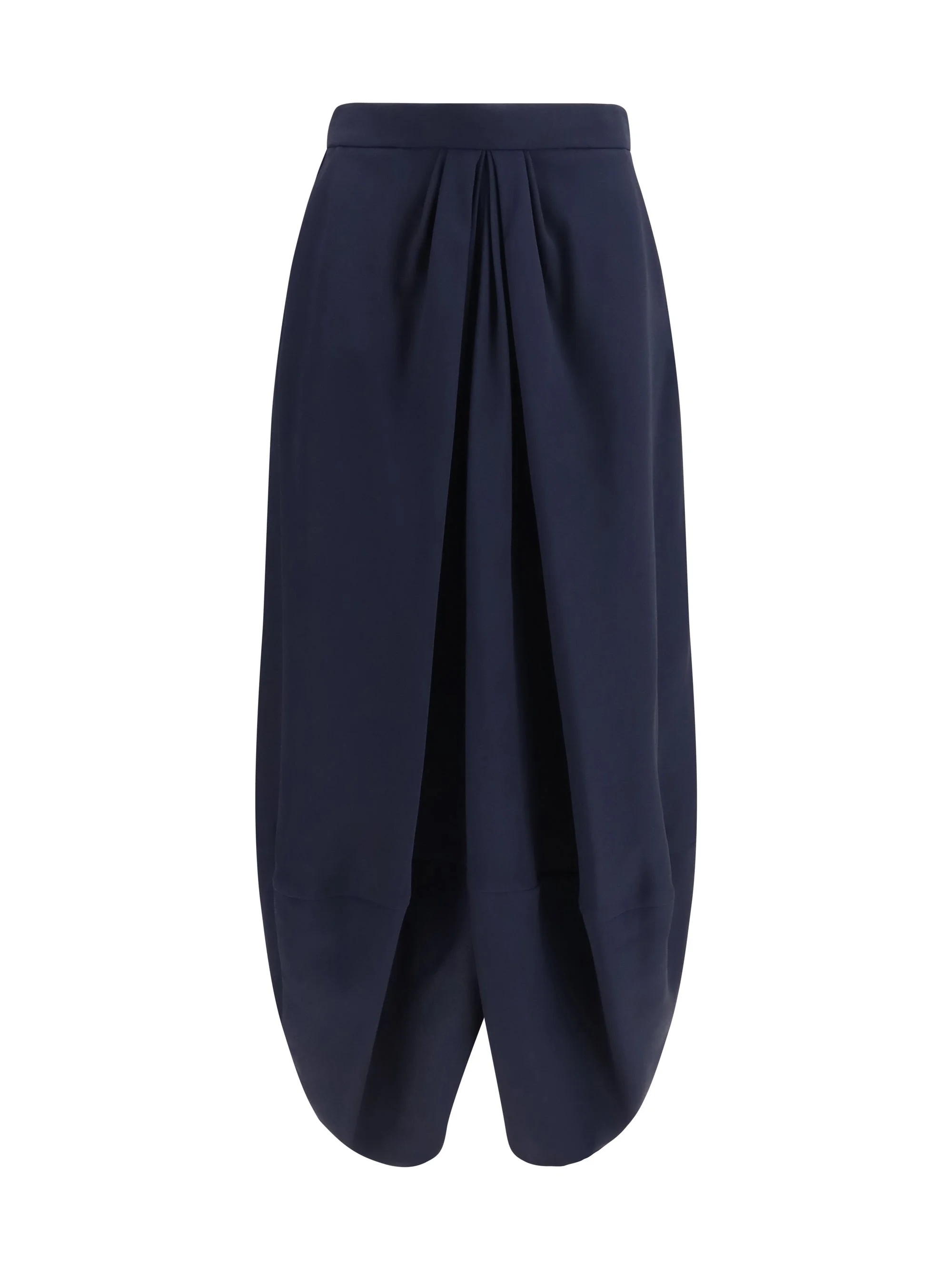 Giorgio Armani Pleated Silk Skirt — Navy - 1