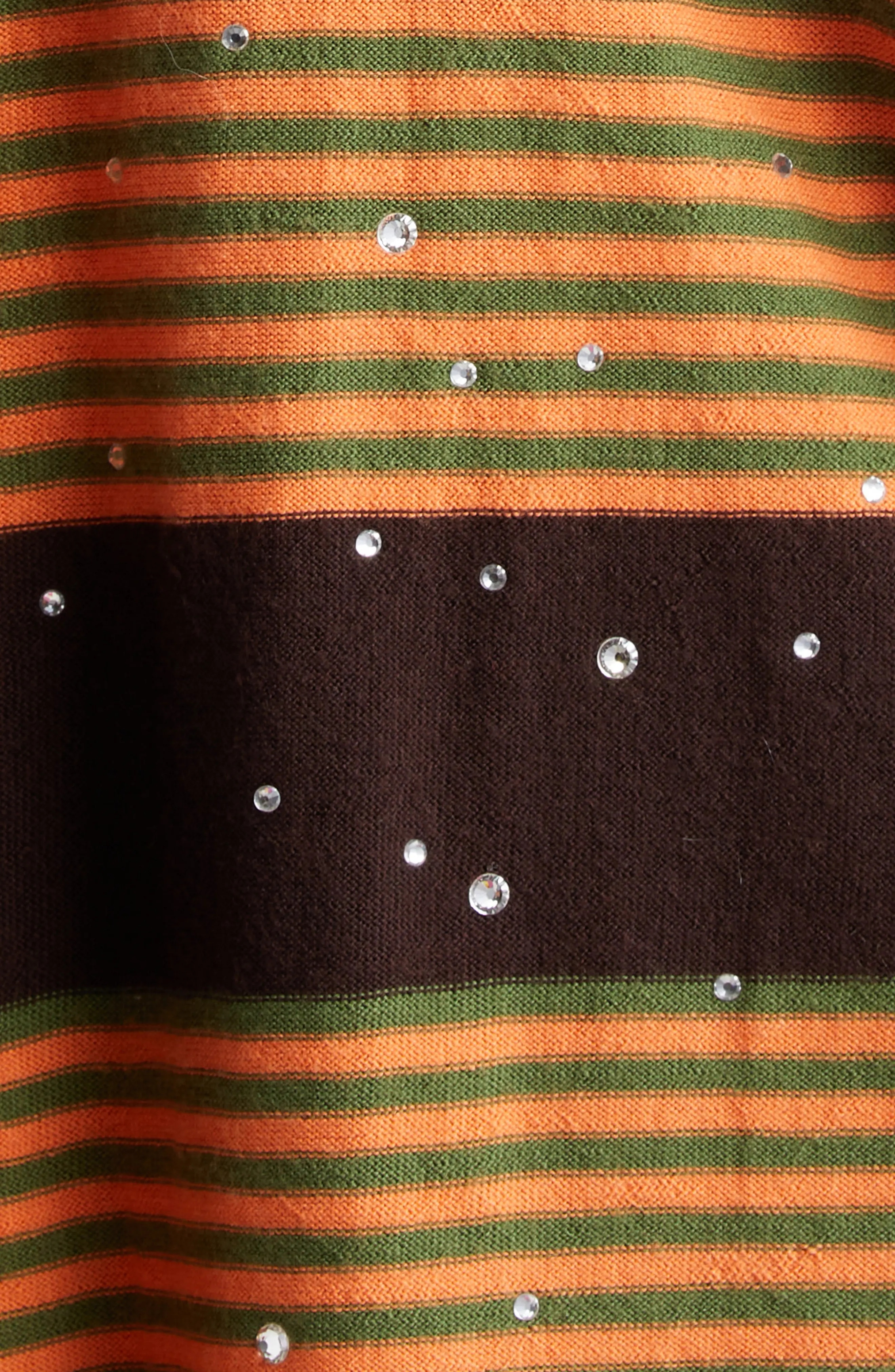 Crystal Embellished Stripe Merino Wool Polo Sweater - 6