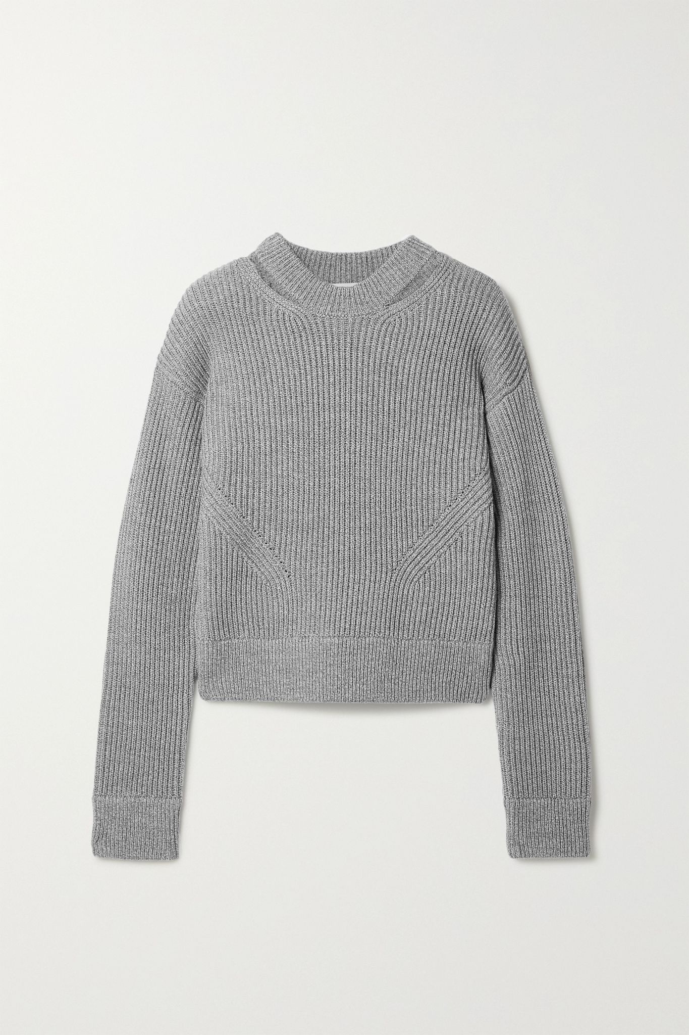 Cutout ribbed wool sweater - 1