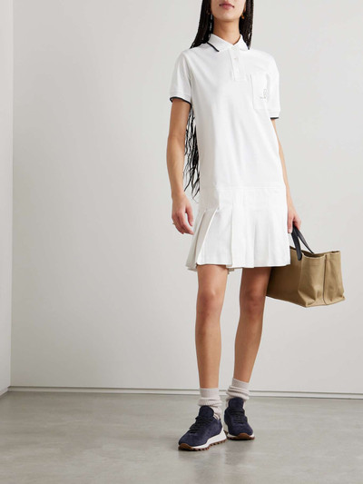 Brunello Cucinelli Tennis pleated embroidered cotton-jersey mini dress outlook