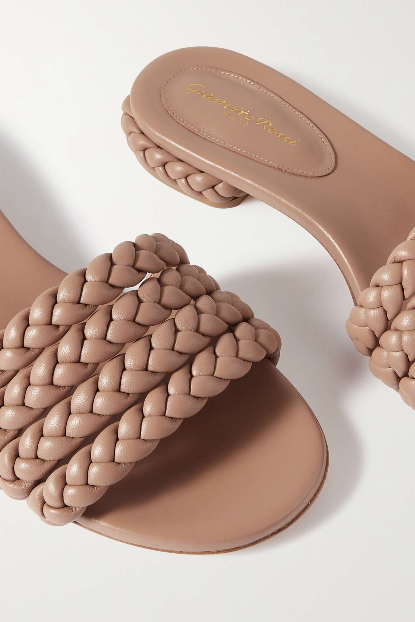 Braided leather slides - 4