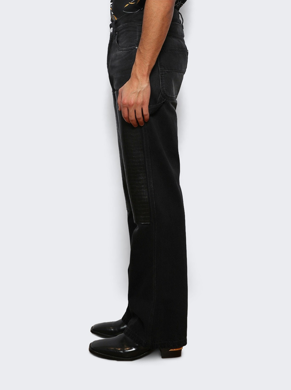 Embossed Croc Carpenter Jean Dusk Black - 3