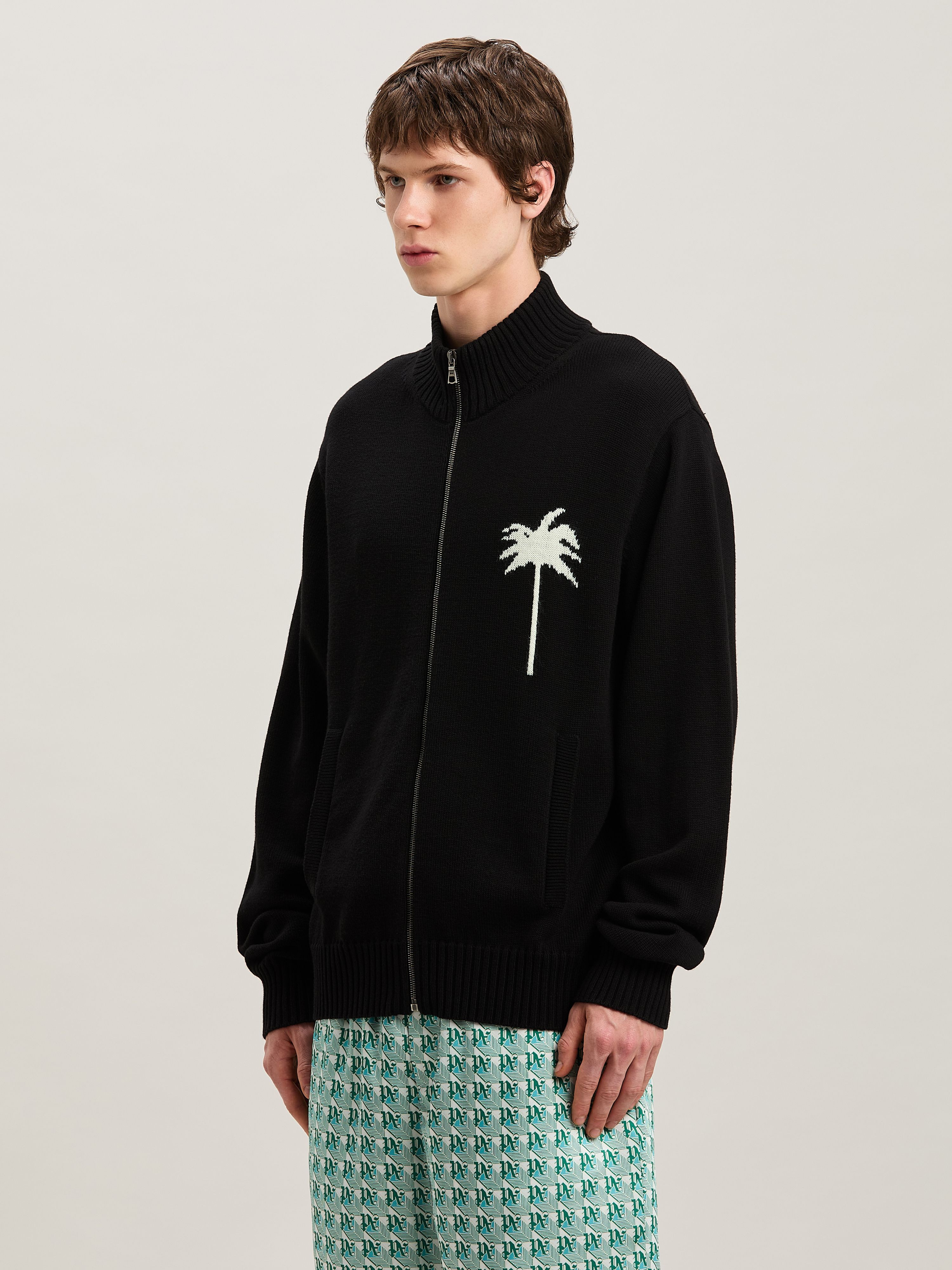 Palm Inlay knit pants - 4