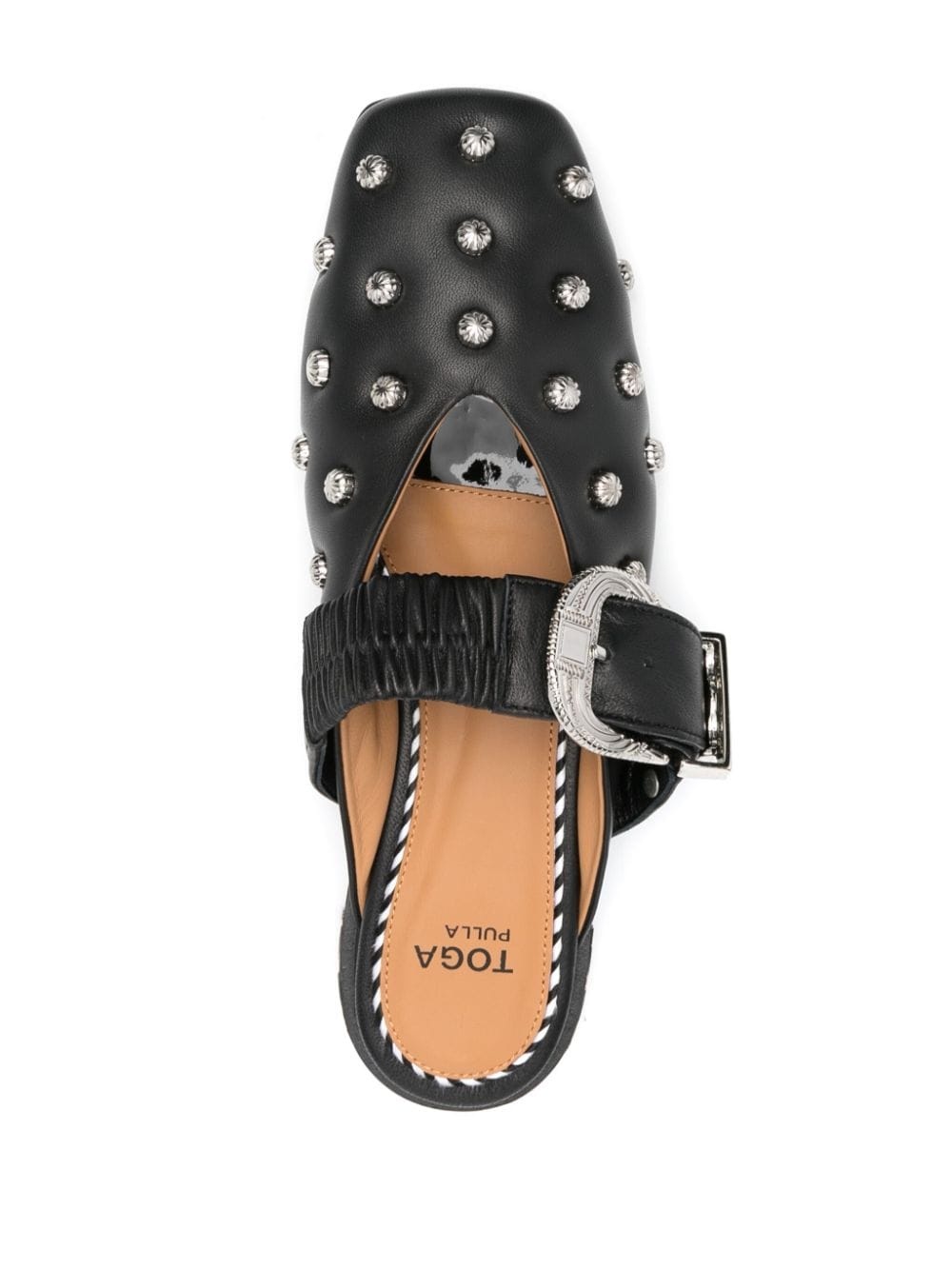 stud-embellished leather mules - 4