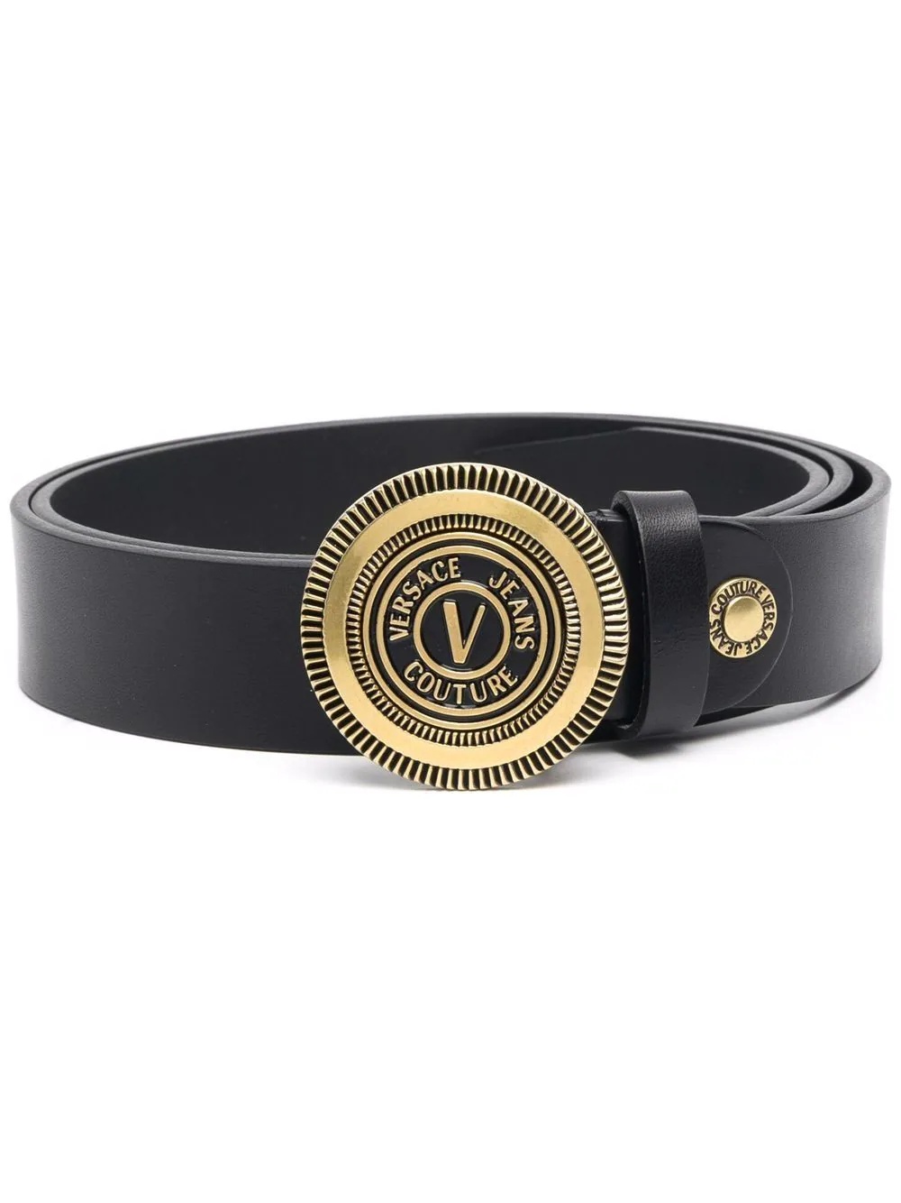 engraved-logo buckle belt - 1