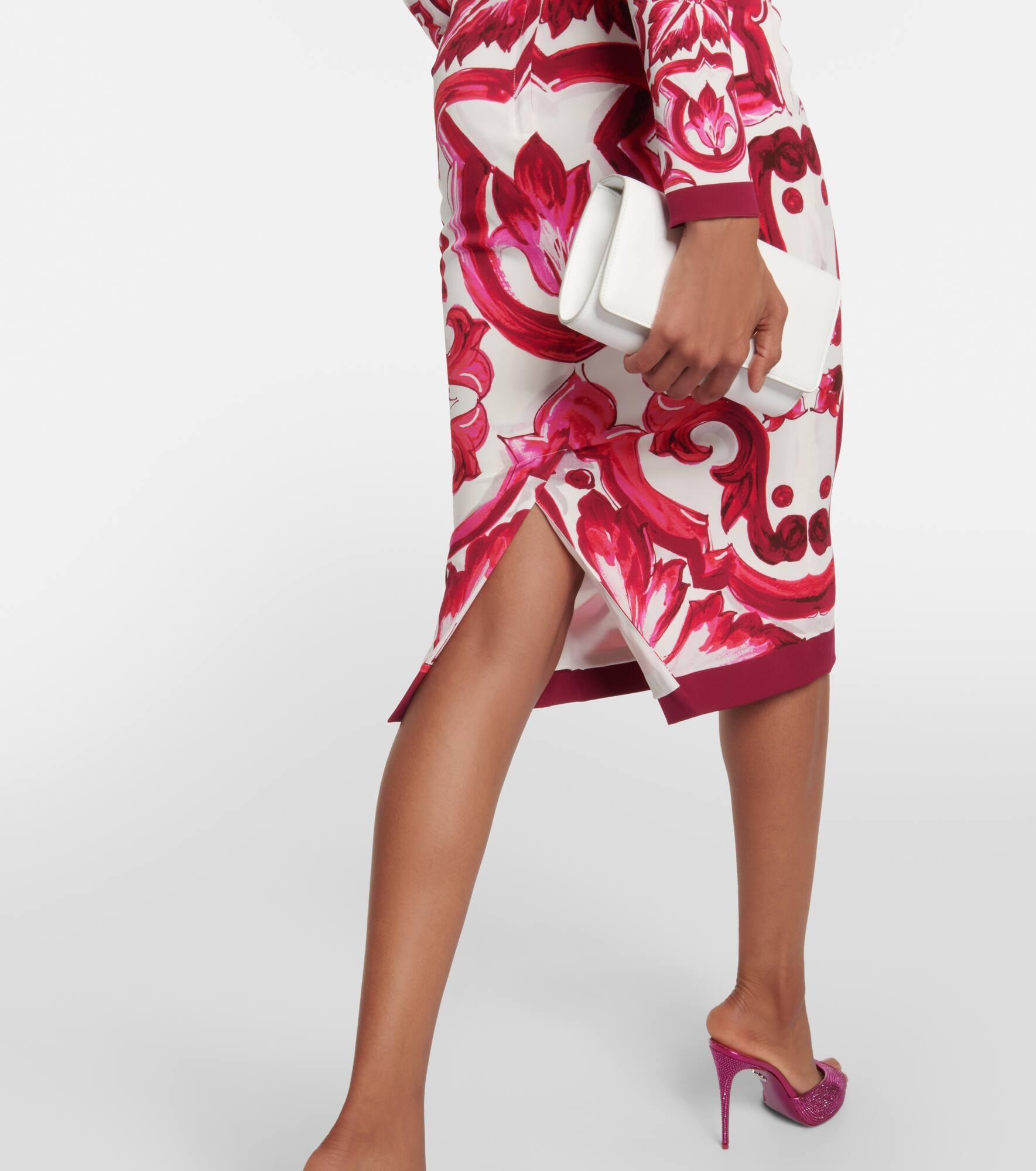 Printed silk-blend midi dress - 5