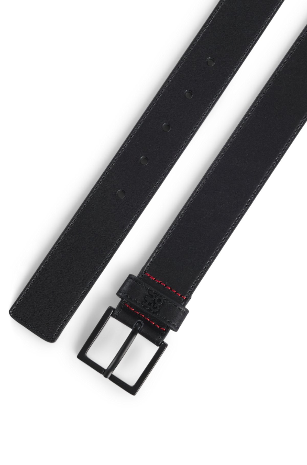 WOVEN-LEATHER BELT WITH LOGO-STAMPED KEEPER - 3