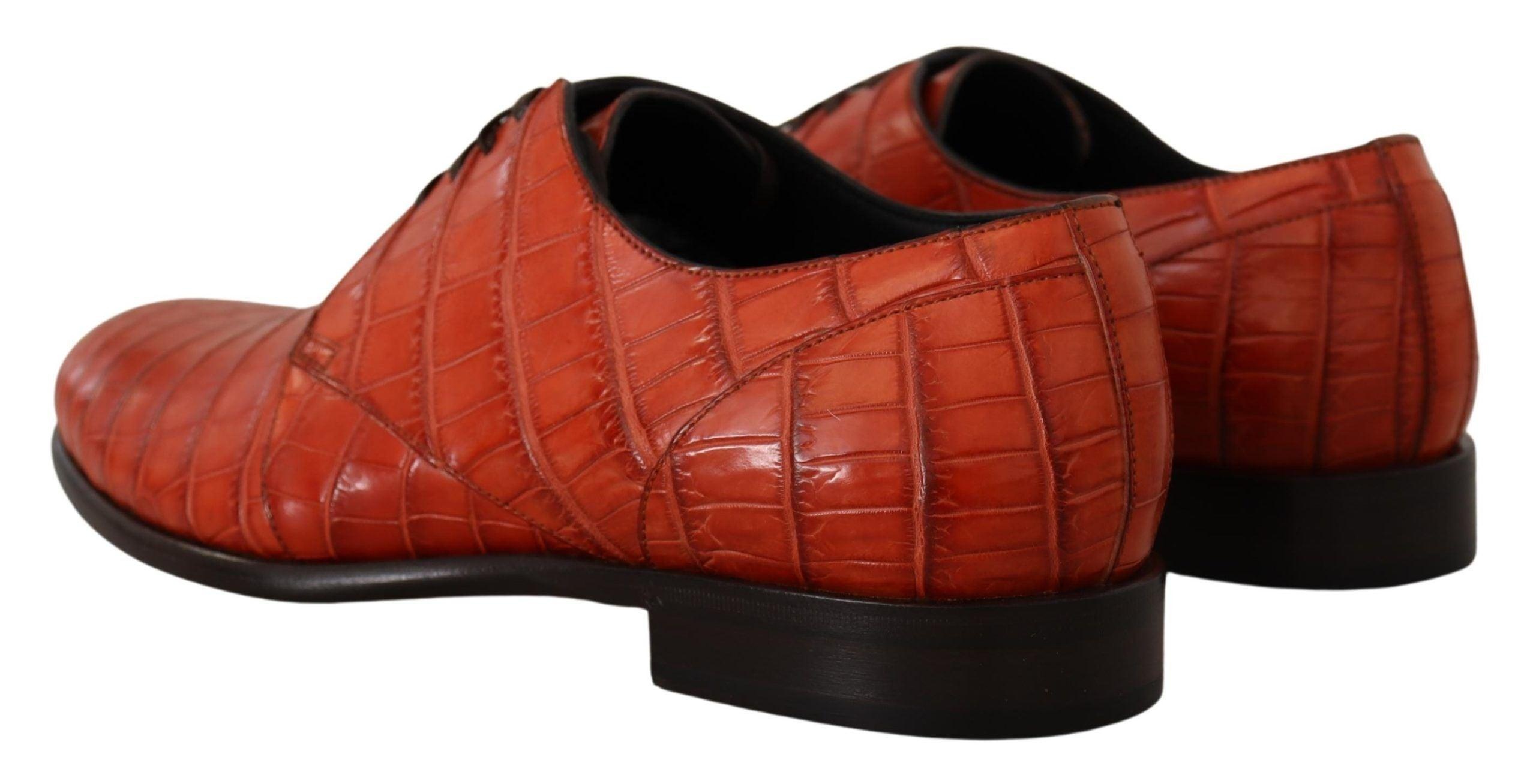 Dolce & Gabbana Orange Exotic Leather Dress Derby Shoes - 3