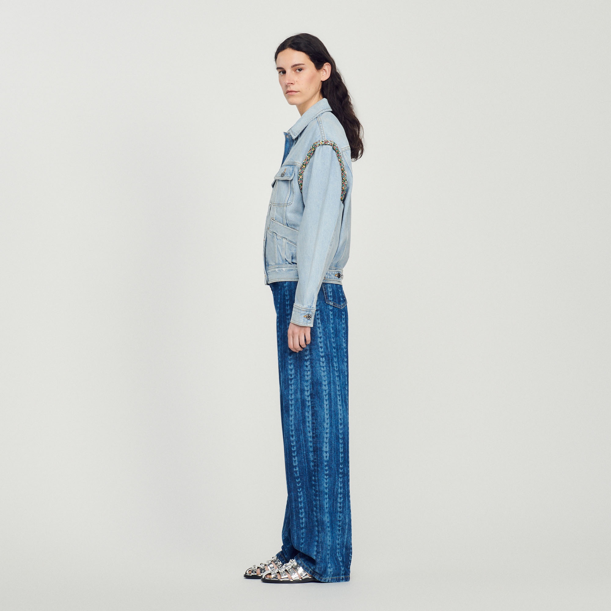 Jean jacket with rhinestones - 7