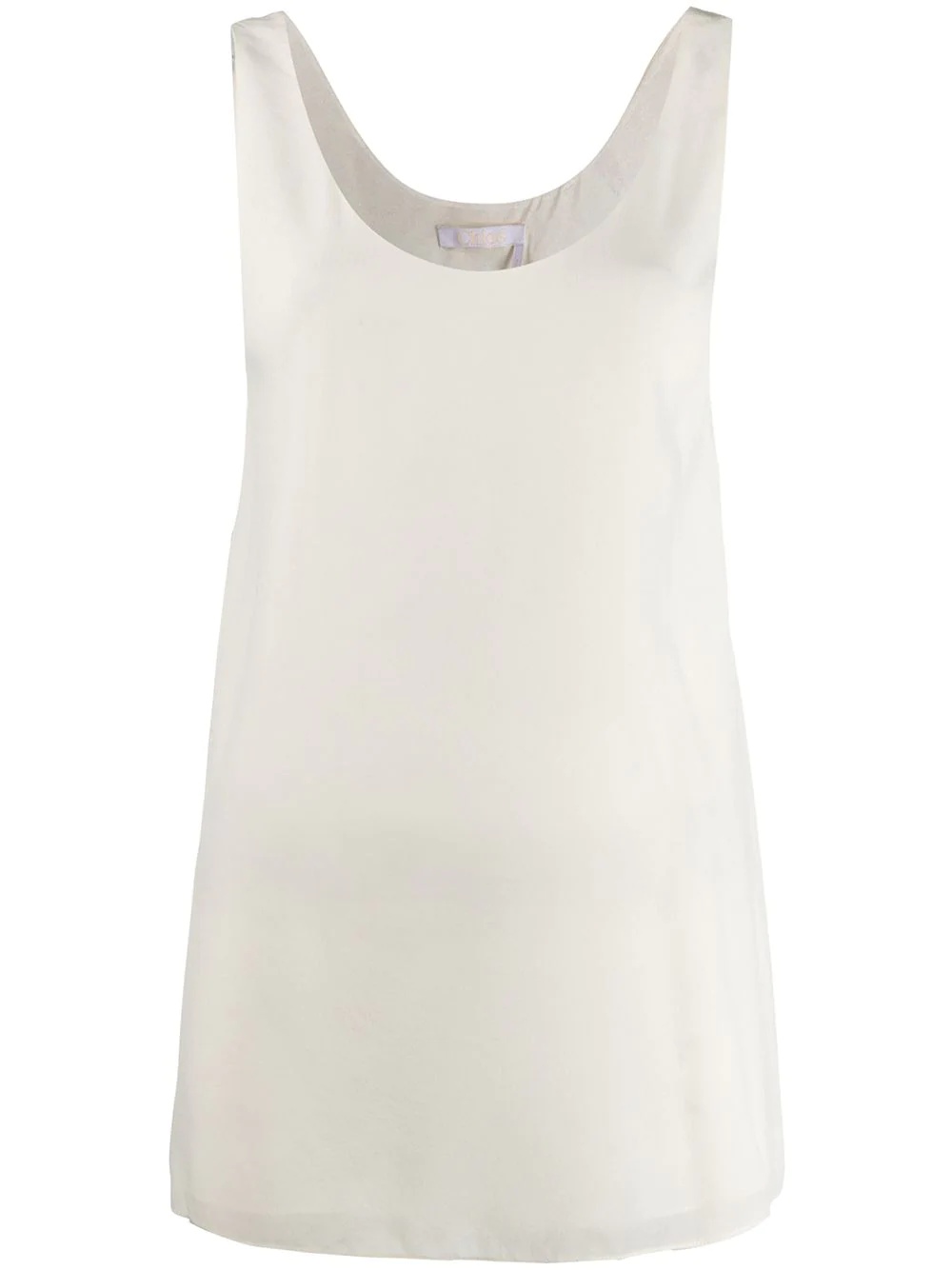 sleeveless flared top - 1