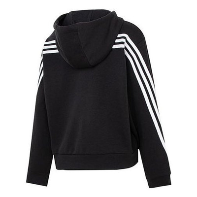 adidas (WMNS) adidas Future Icons 3-Stripes Full-Zip Hoodie 'Black White' HT4715 outlook