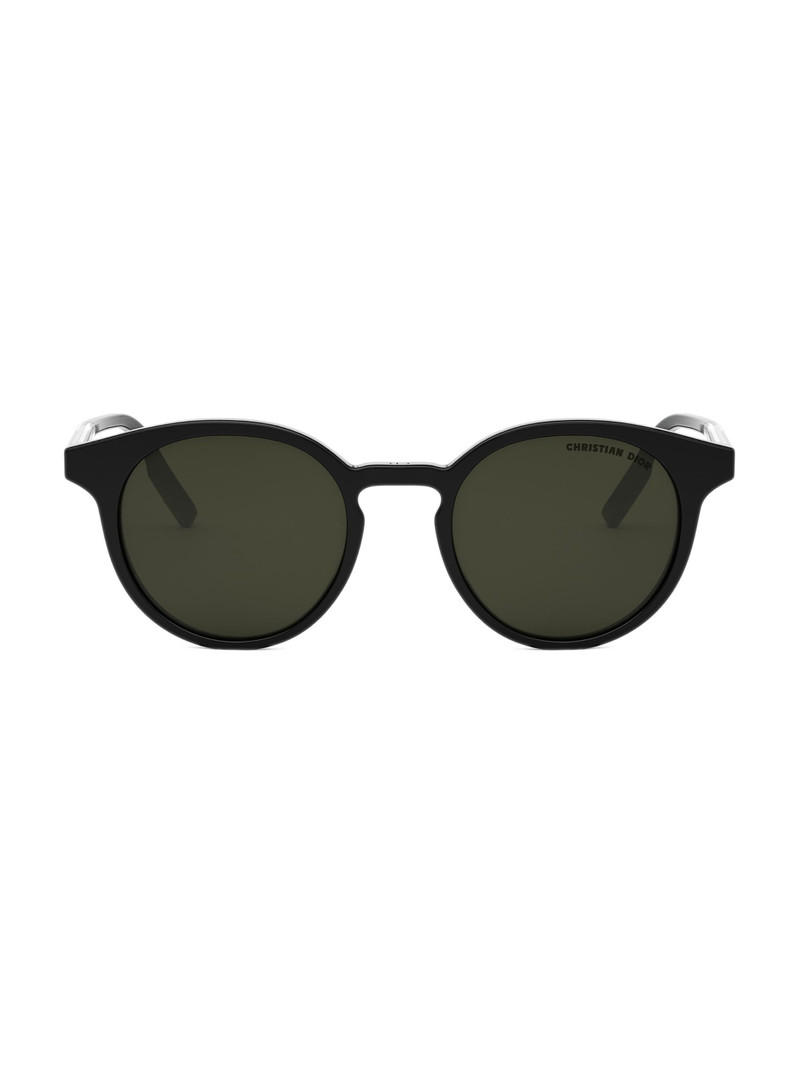 Men's DiorTag R1I 49MM Round Sunglasses - Silver Black Green 1