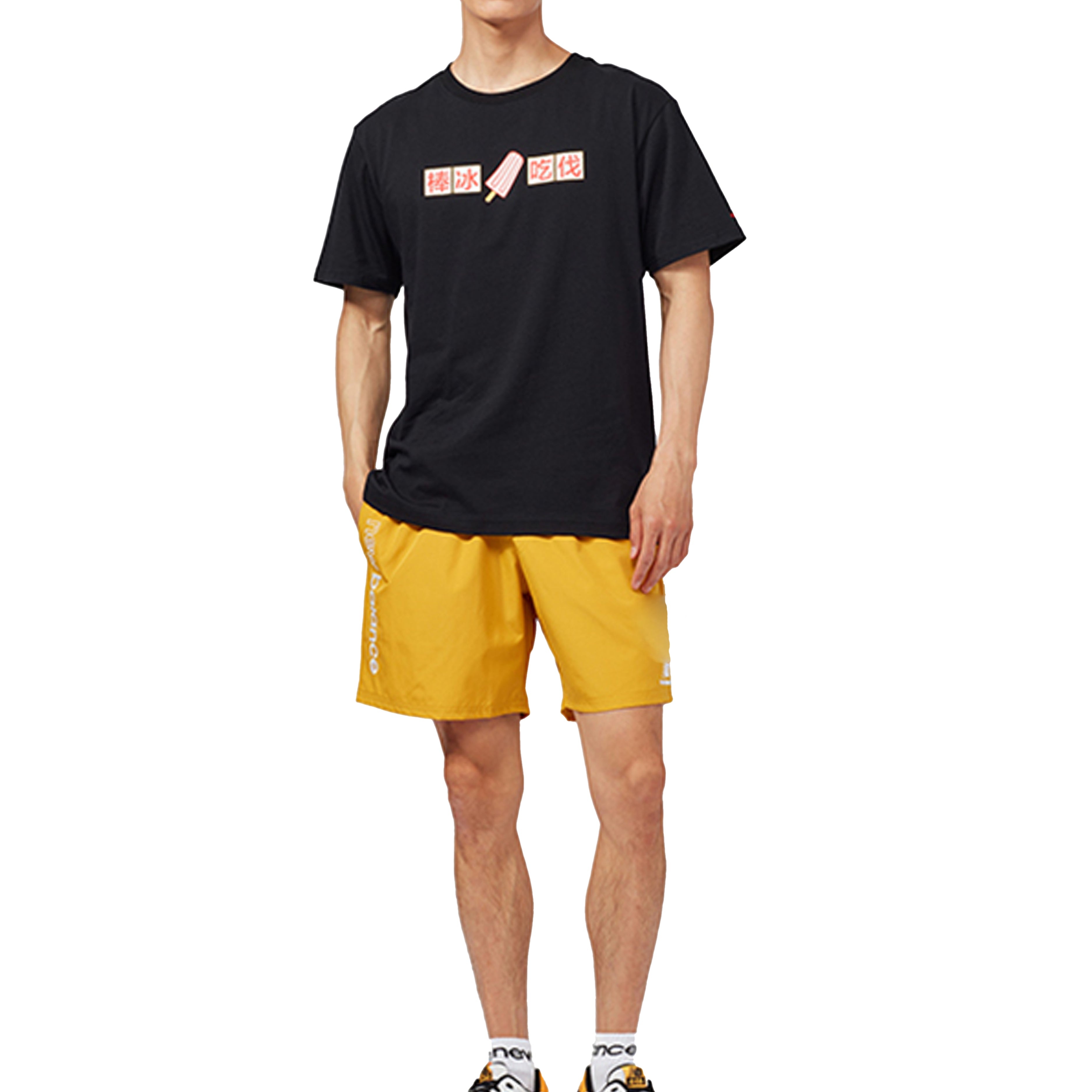 New Balance Casual Sports Round Neck Short Sleeve Couple Style Black AMT02374-BK - 3