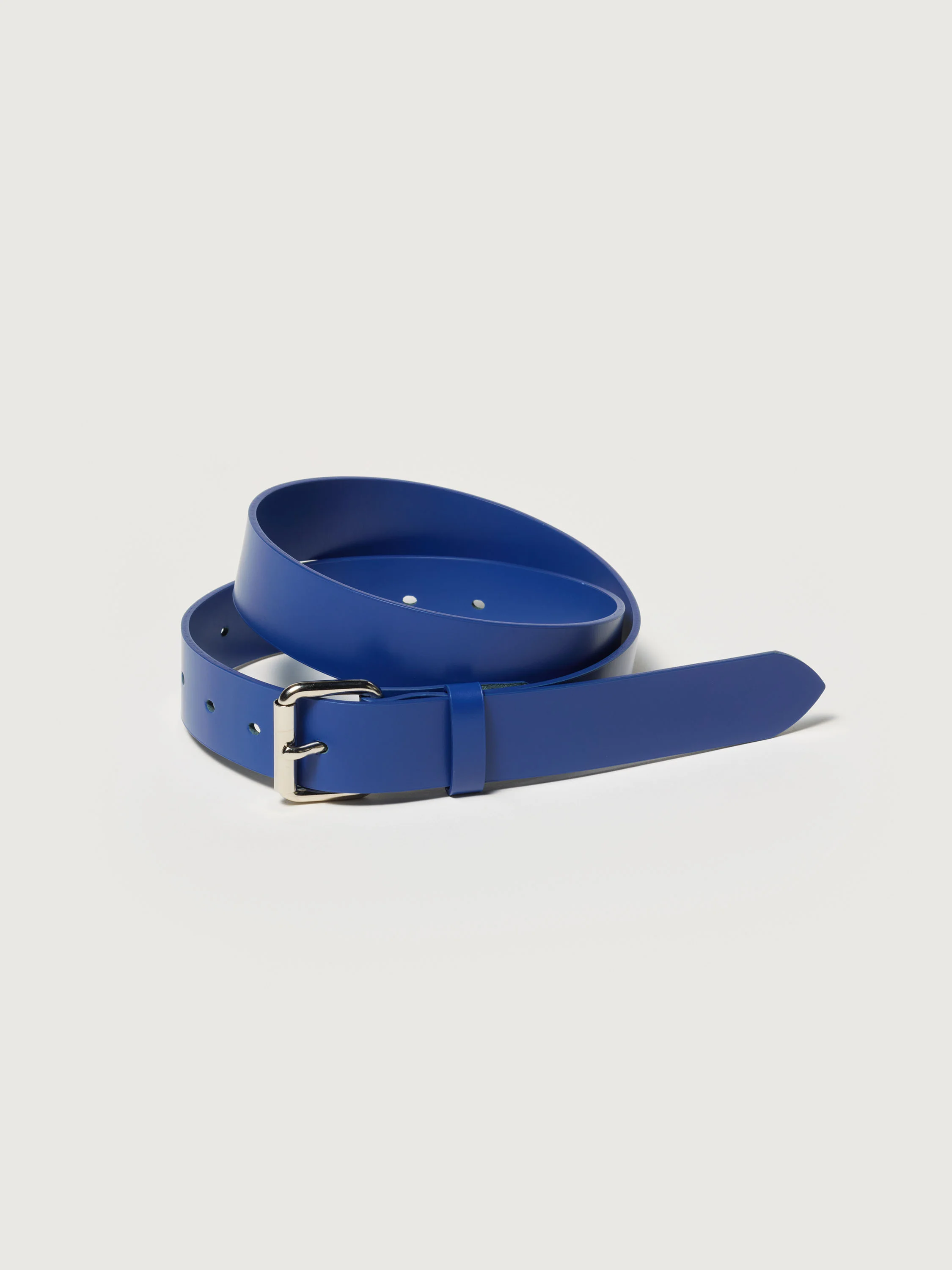 GLAZED LEATHER ROLLER BUCKLE BELT - 1