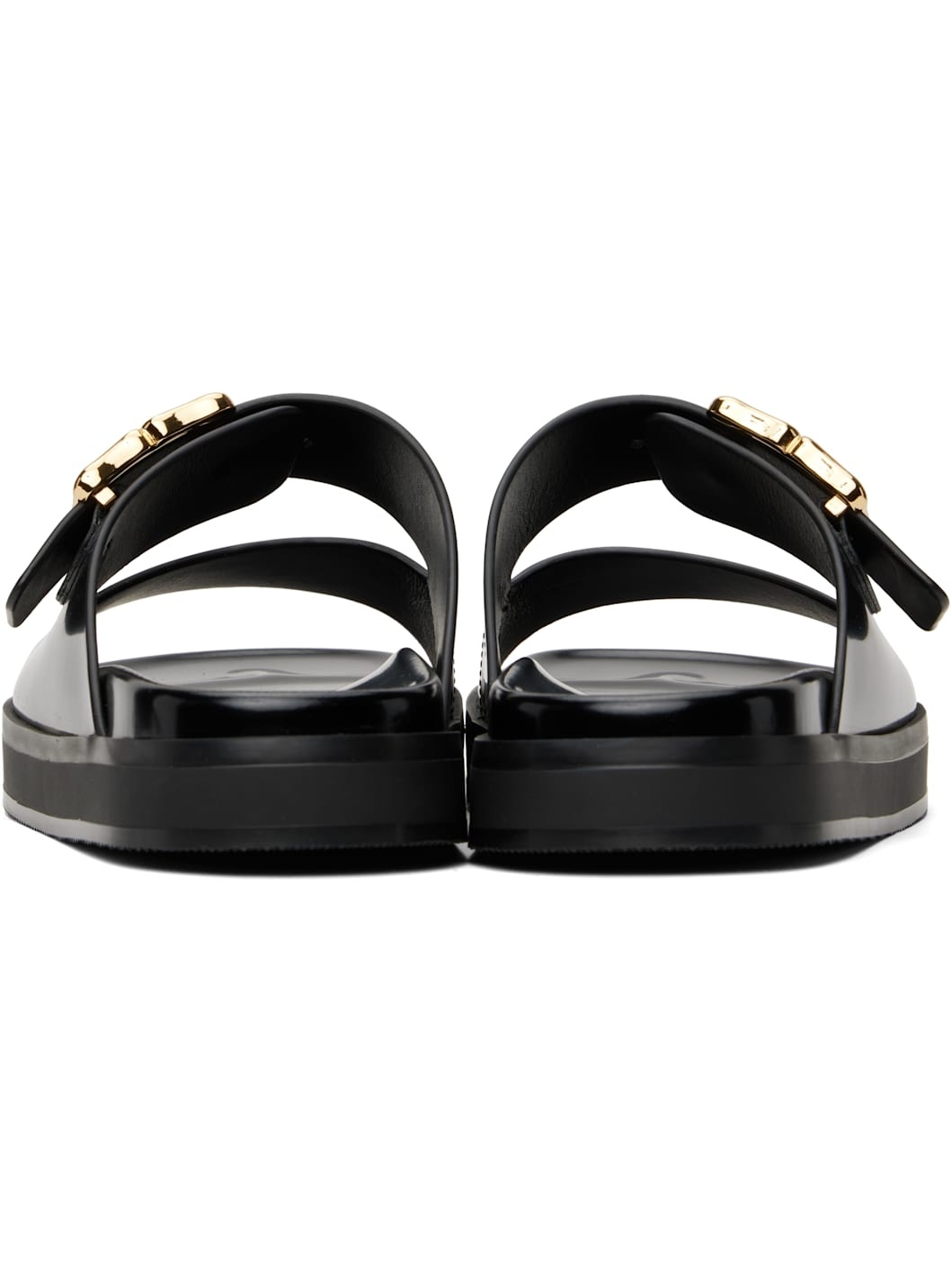 Black 4G Liquid Flat Sandals - 2
