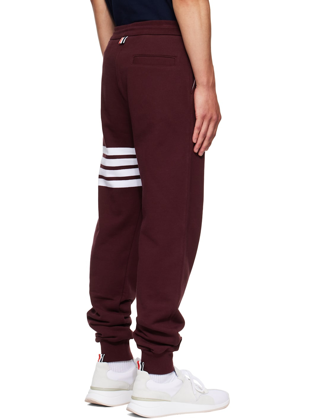 Burgundy Classic Loopback 4-Bar Sweatpants - 3